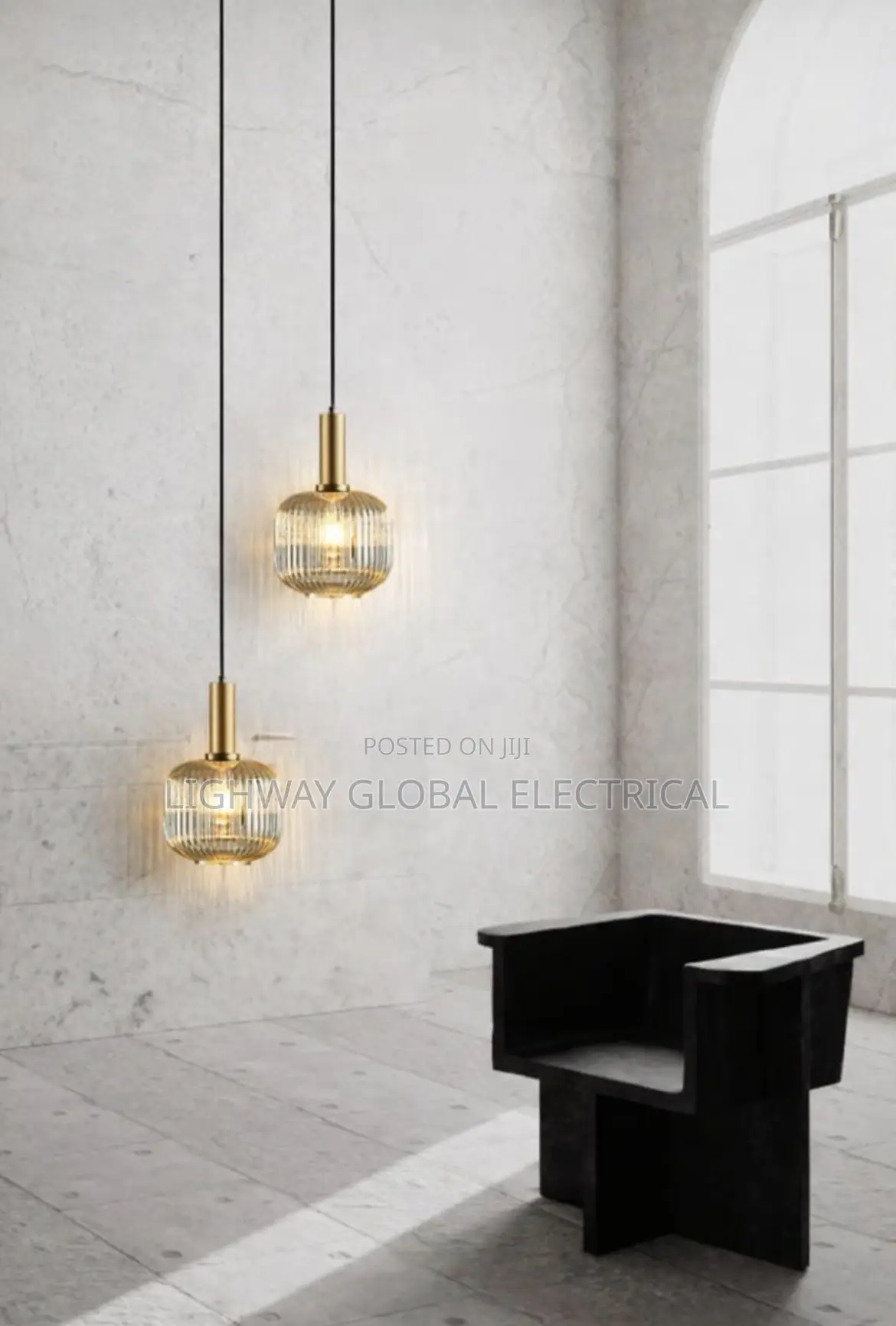 Stripped Nordic Vintage Glass Pendant Chandelier