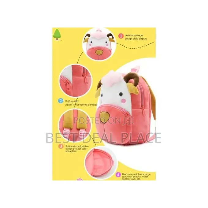 Cute 3d Animal Plush Children Backpack for 2 - 4 Years Only