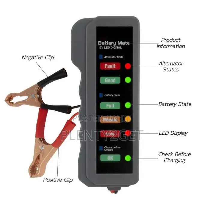 Portable Mini Digital Car Battery Alternator Tester