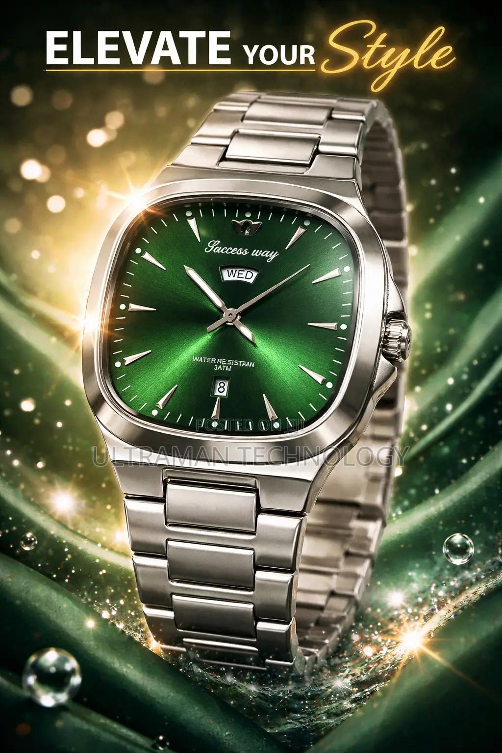 Giordano Sw Square Green Luxury Watch