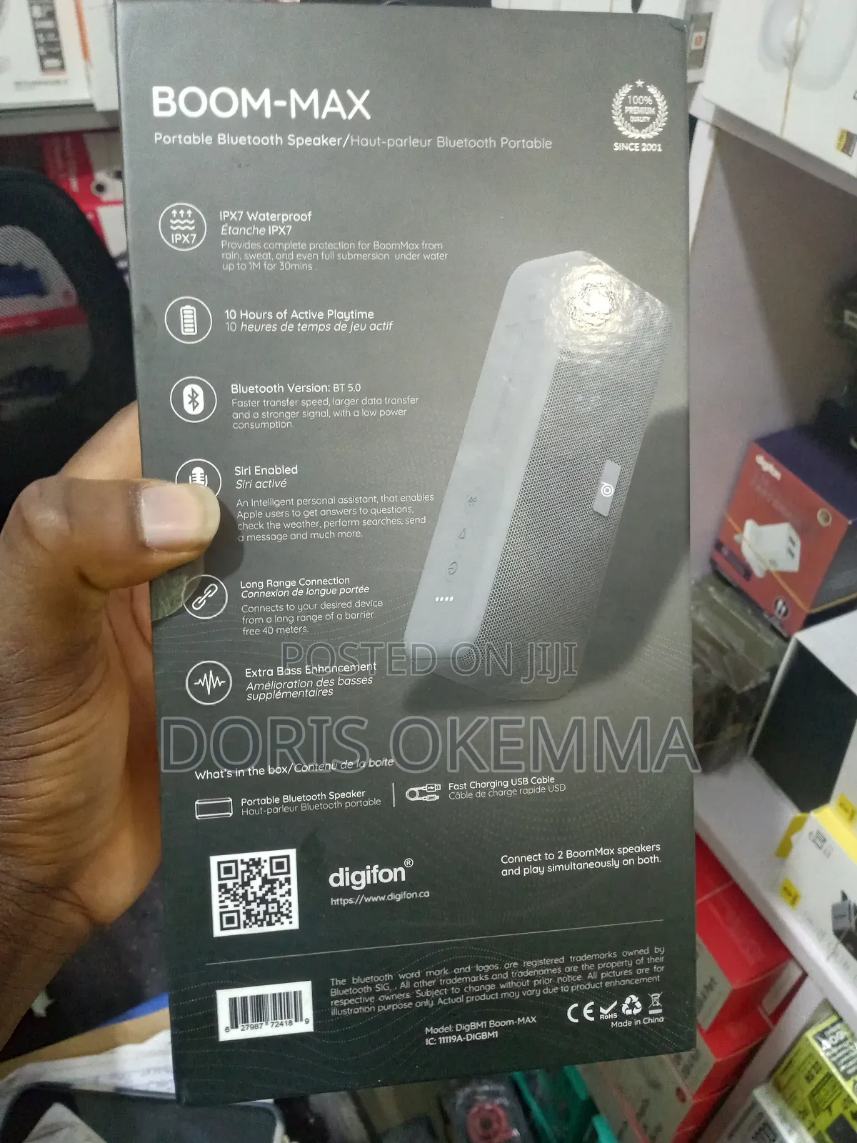 Digifon Boommax – 20w Siri-Enabled Bluetooth Speaker (Waterproof)