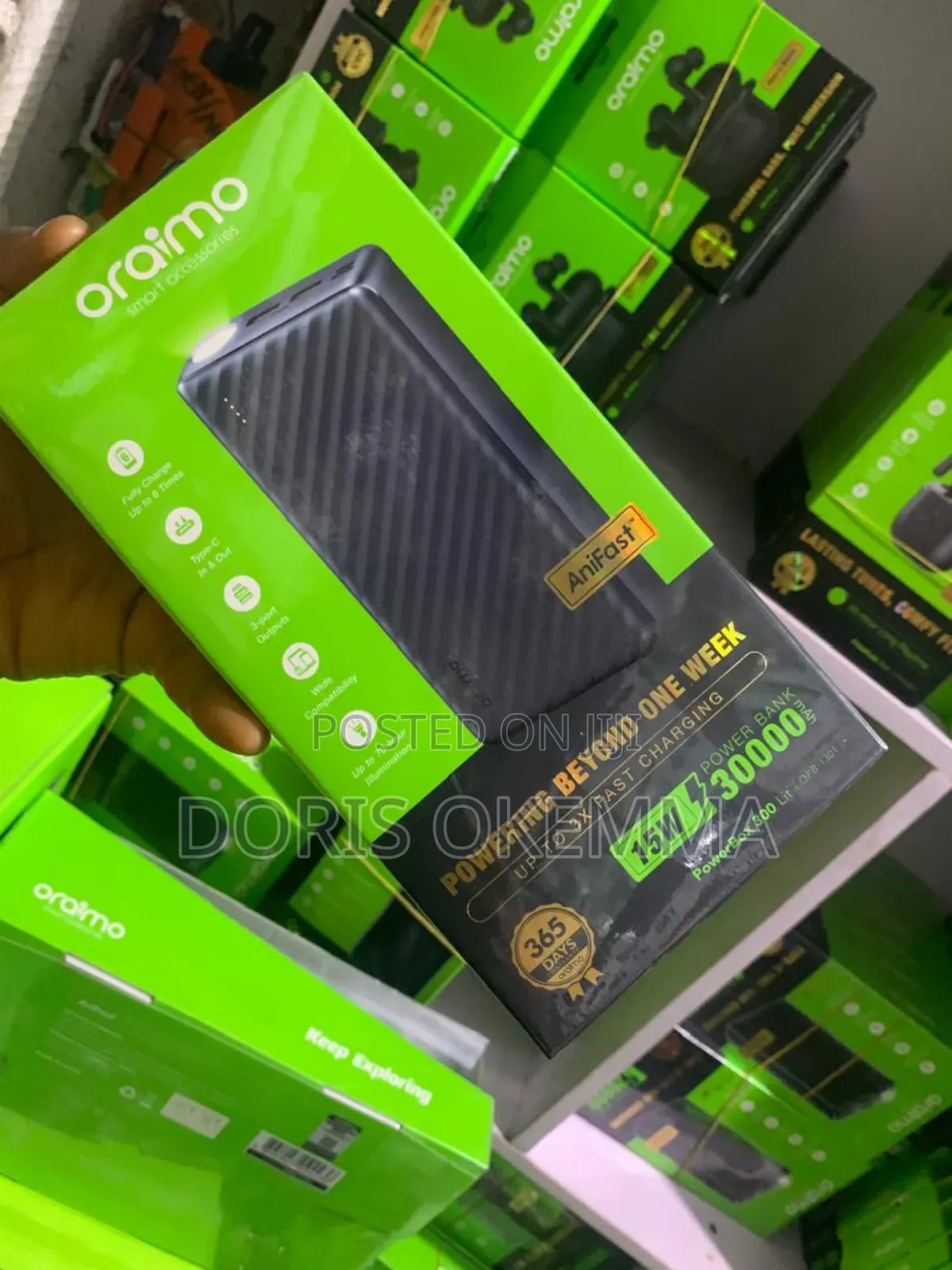 Oraimo Powerbox 300 Lit – 30,000mah 15w Fast Charge Power Bank