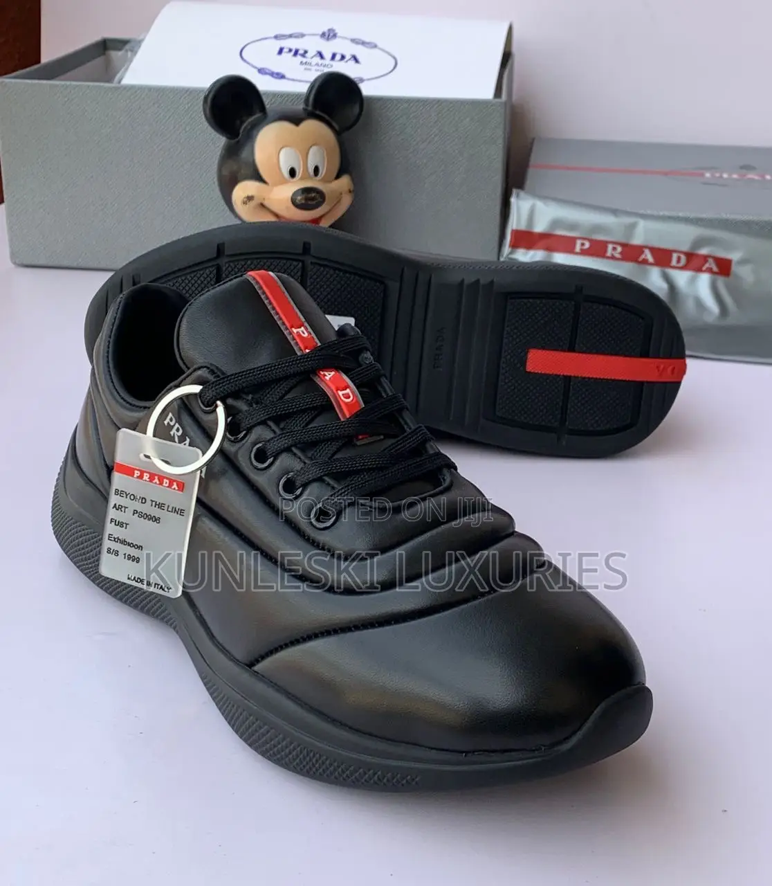Original Prada Milano Leather Sneakers for Men