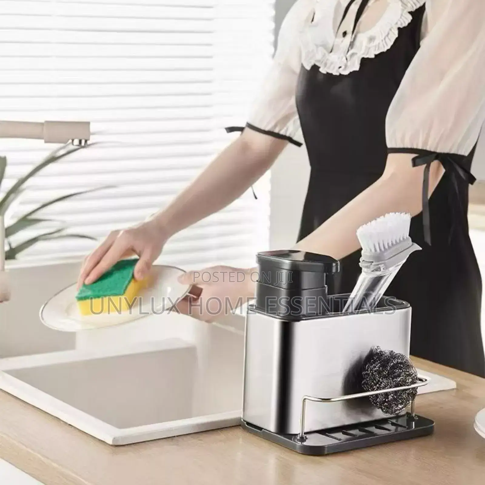Multi-Purpose Soap Dispenser and Cutlery Rack
