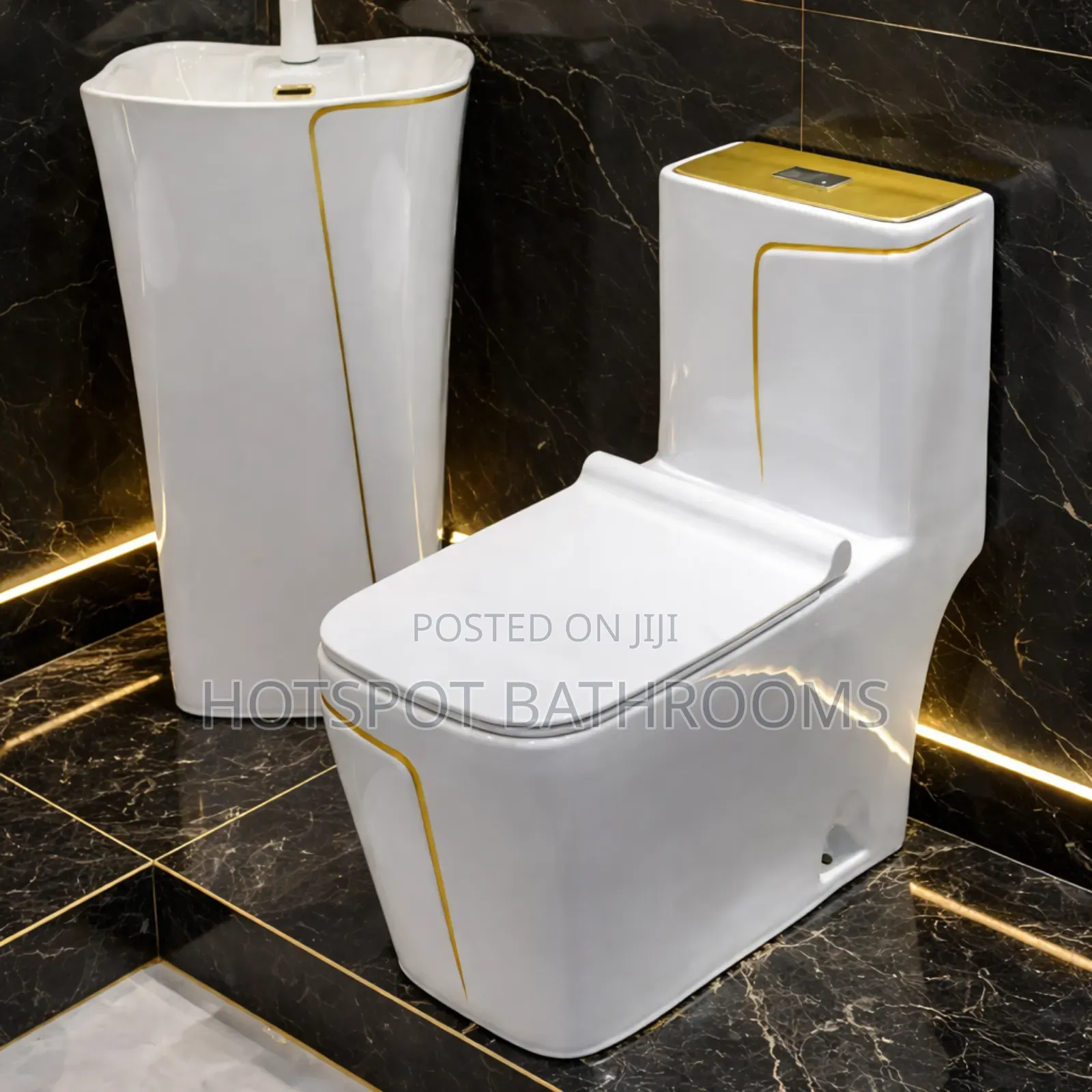 Hot Sale, Black Gold Luxury Toilet Set