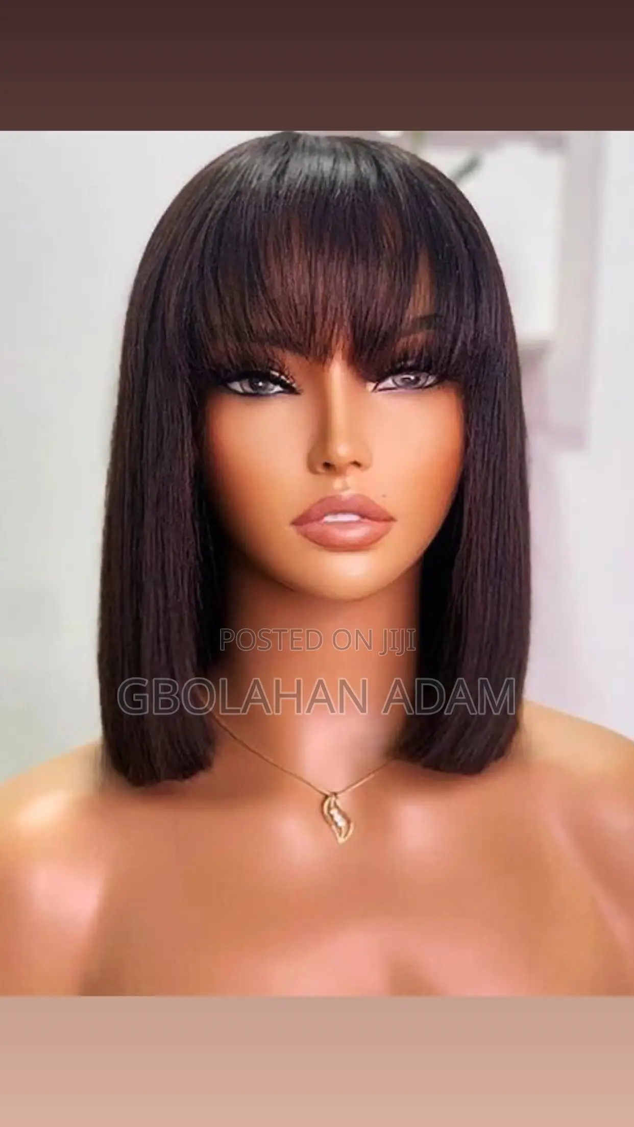 Full Frontal Bone Straight Bob Fringe