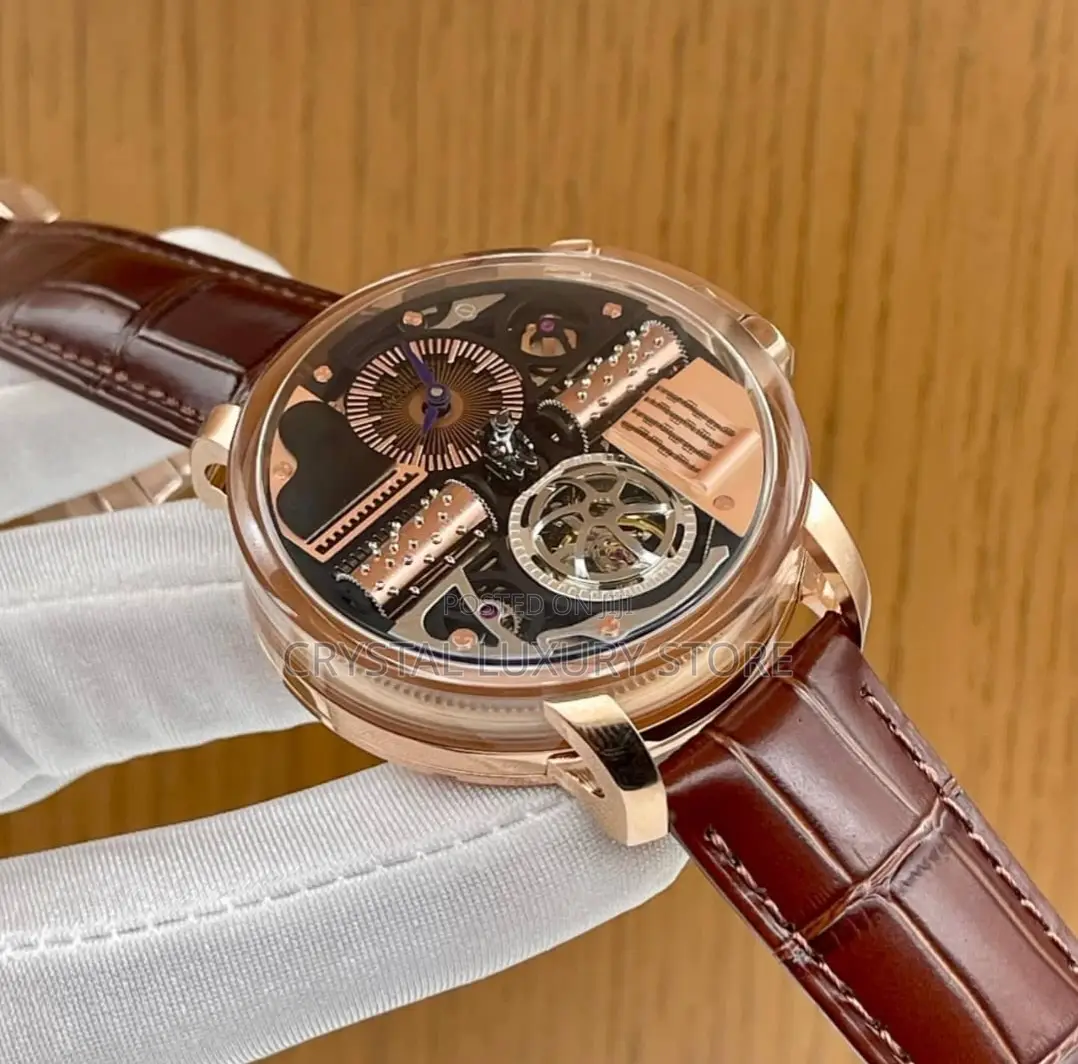Jacob Co Quality Luxury Genuine Leather Automatic Engine Wristwatch