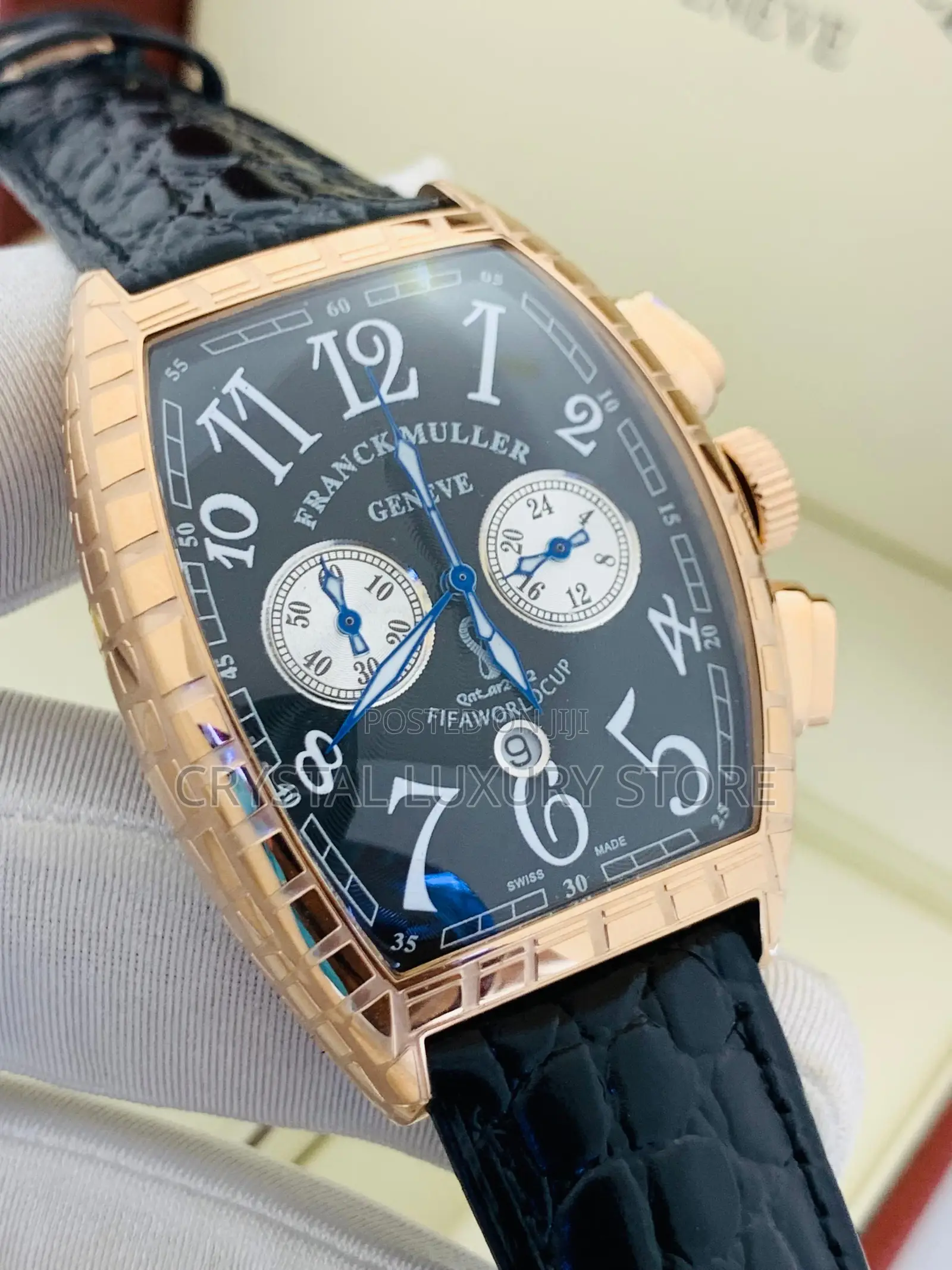 Franck Muller Quality Men Genuine Leather Wristwatch