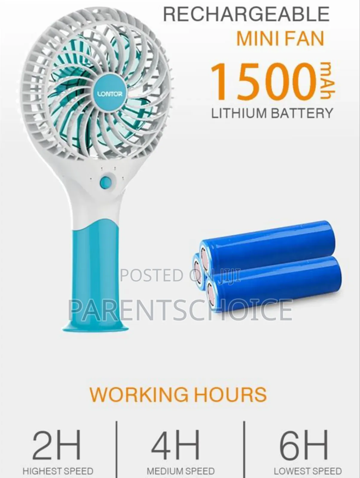 Lontor 4” Rechargeable Mini Fan Cf087