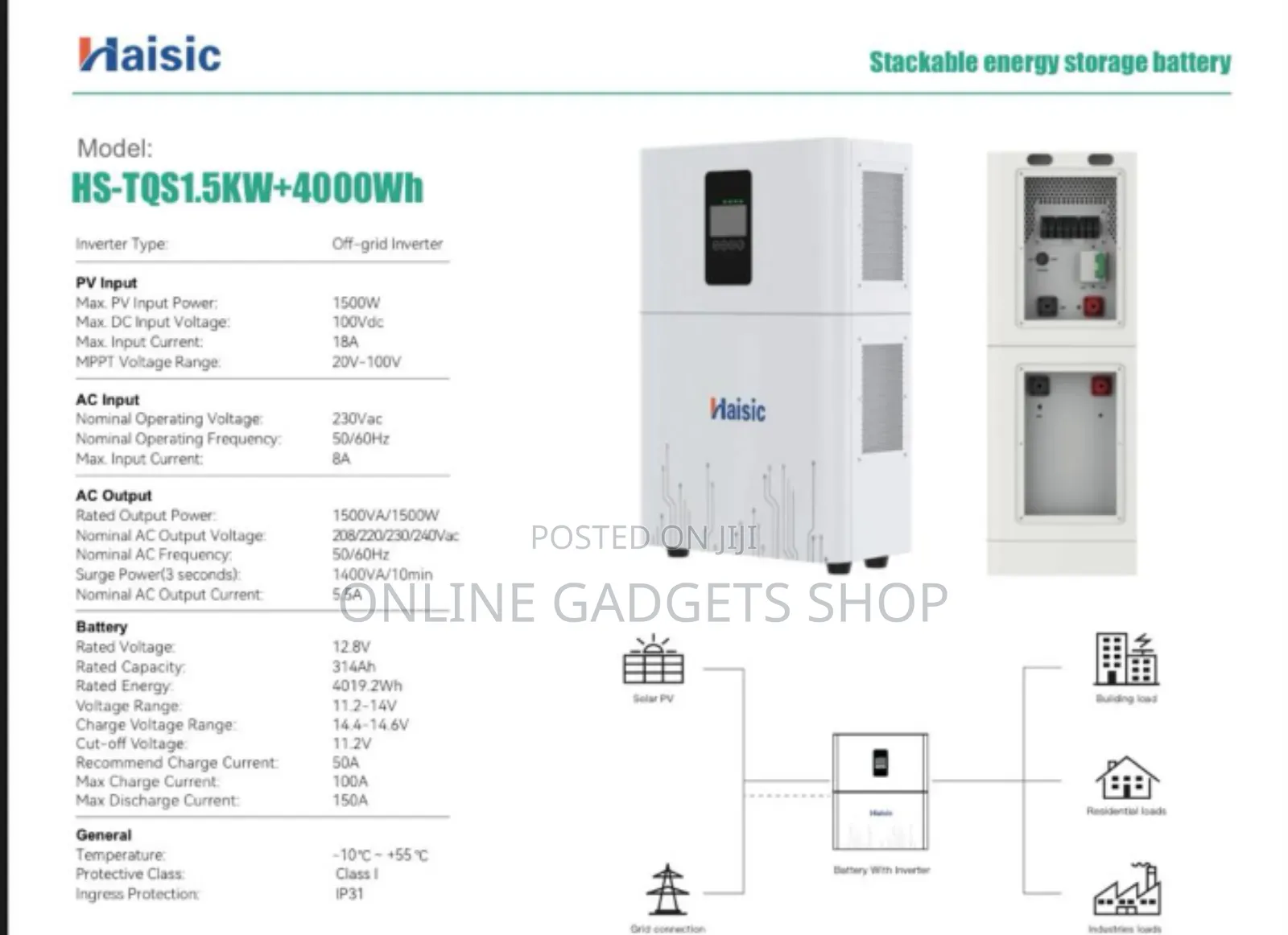Haisic 4kwh + 1.5kva All in One