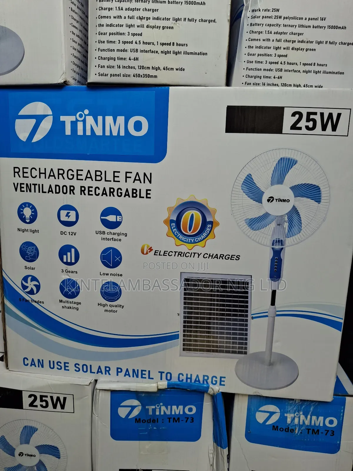16" Tinm0 Rechargeable Fan