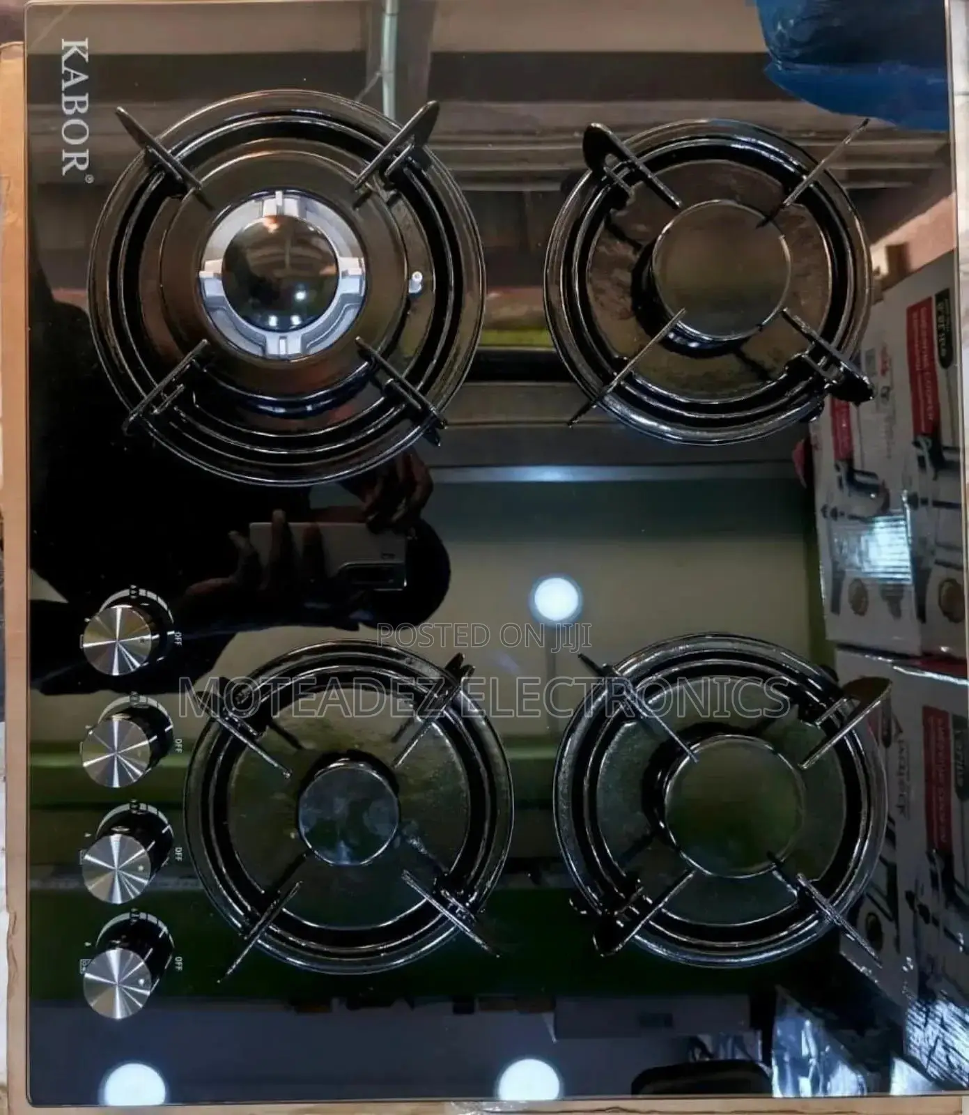 Kabor 4 Burners Thick Tempered Glass Top Cabinet Induction Gas Cooker