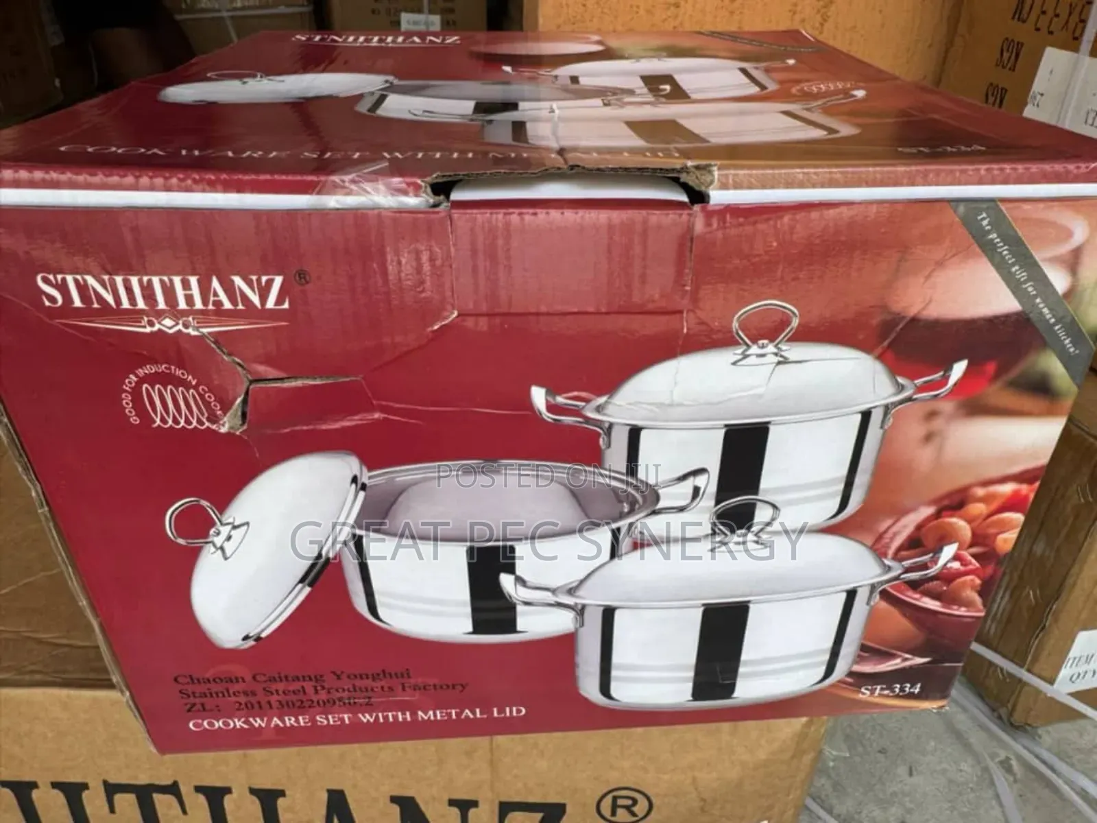 St-338 Cookware Set 3pcs Stainless Steel