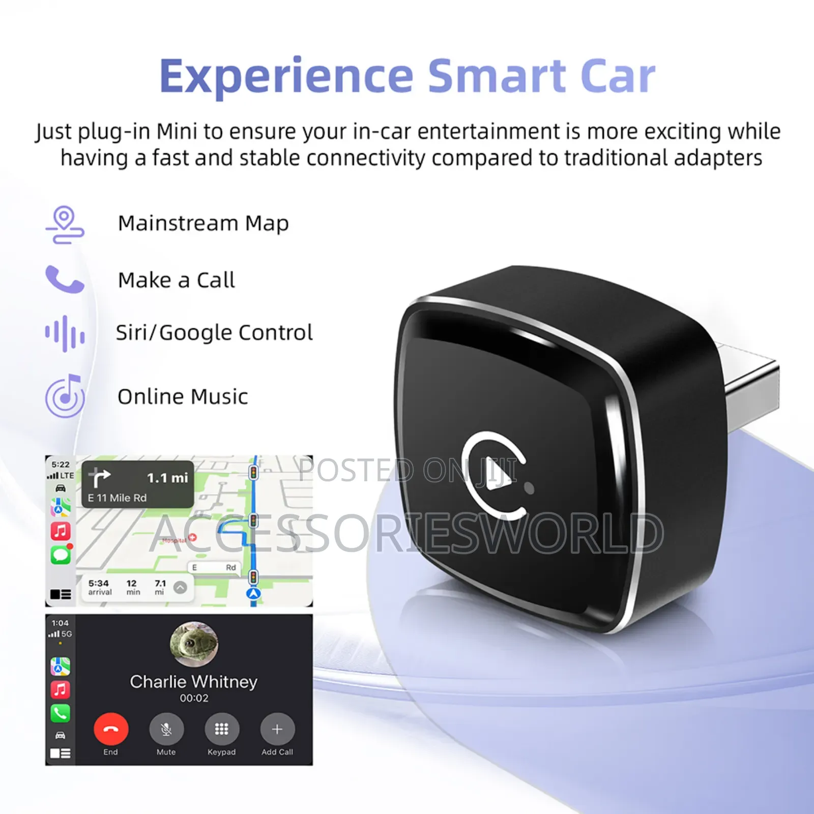 2-in-1 Universal Wireless Carplay Android Auto Adapter