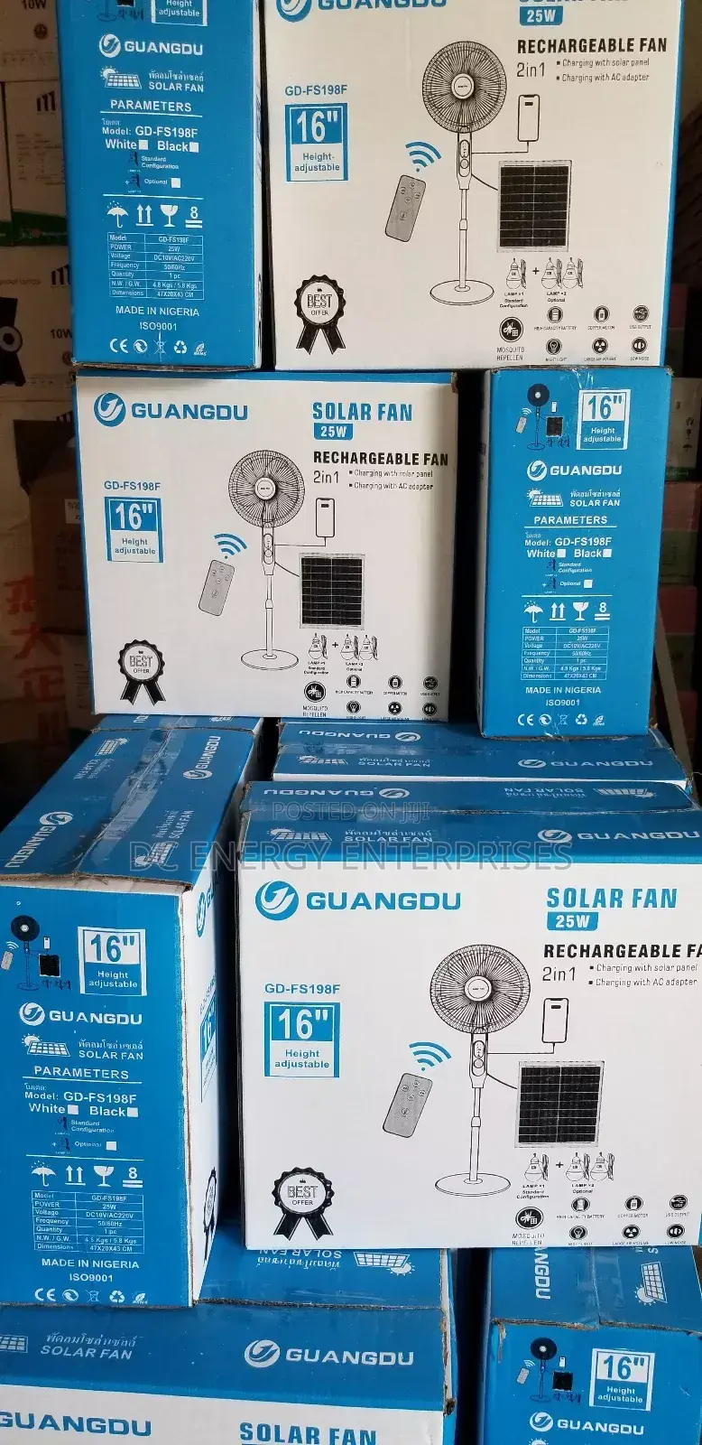 16inch Solar Fan With Remote and Bulb