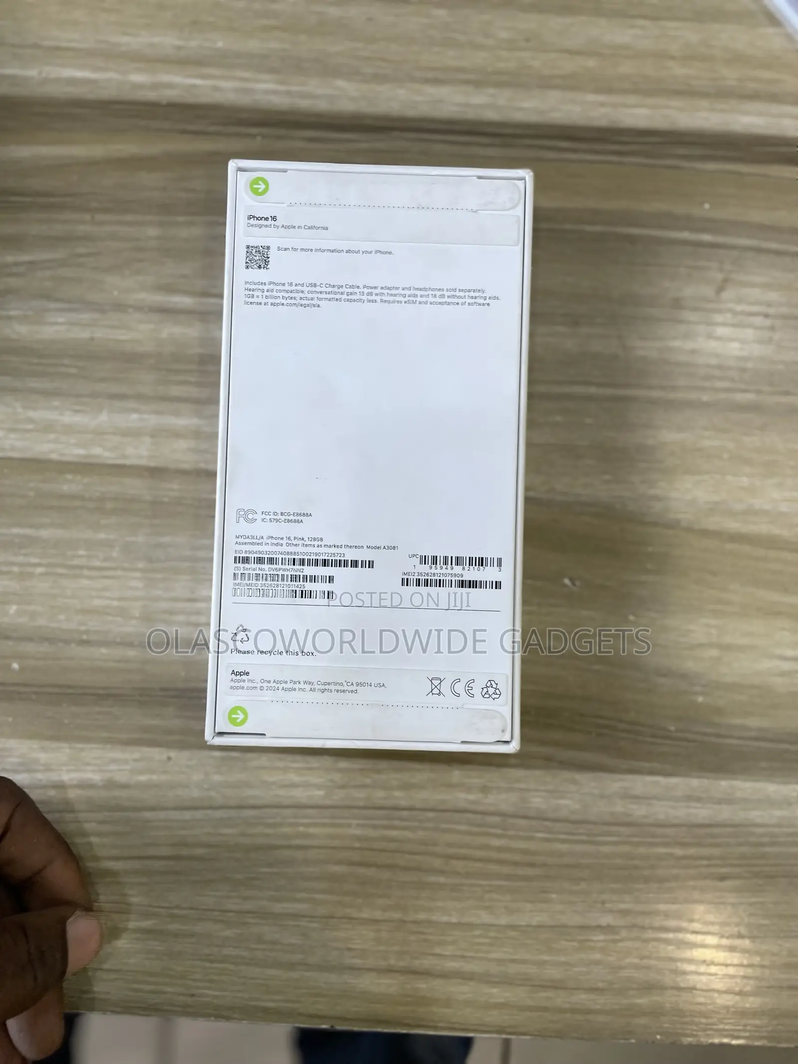 New Apple iPhone 16 128 GB Pink