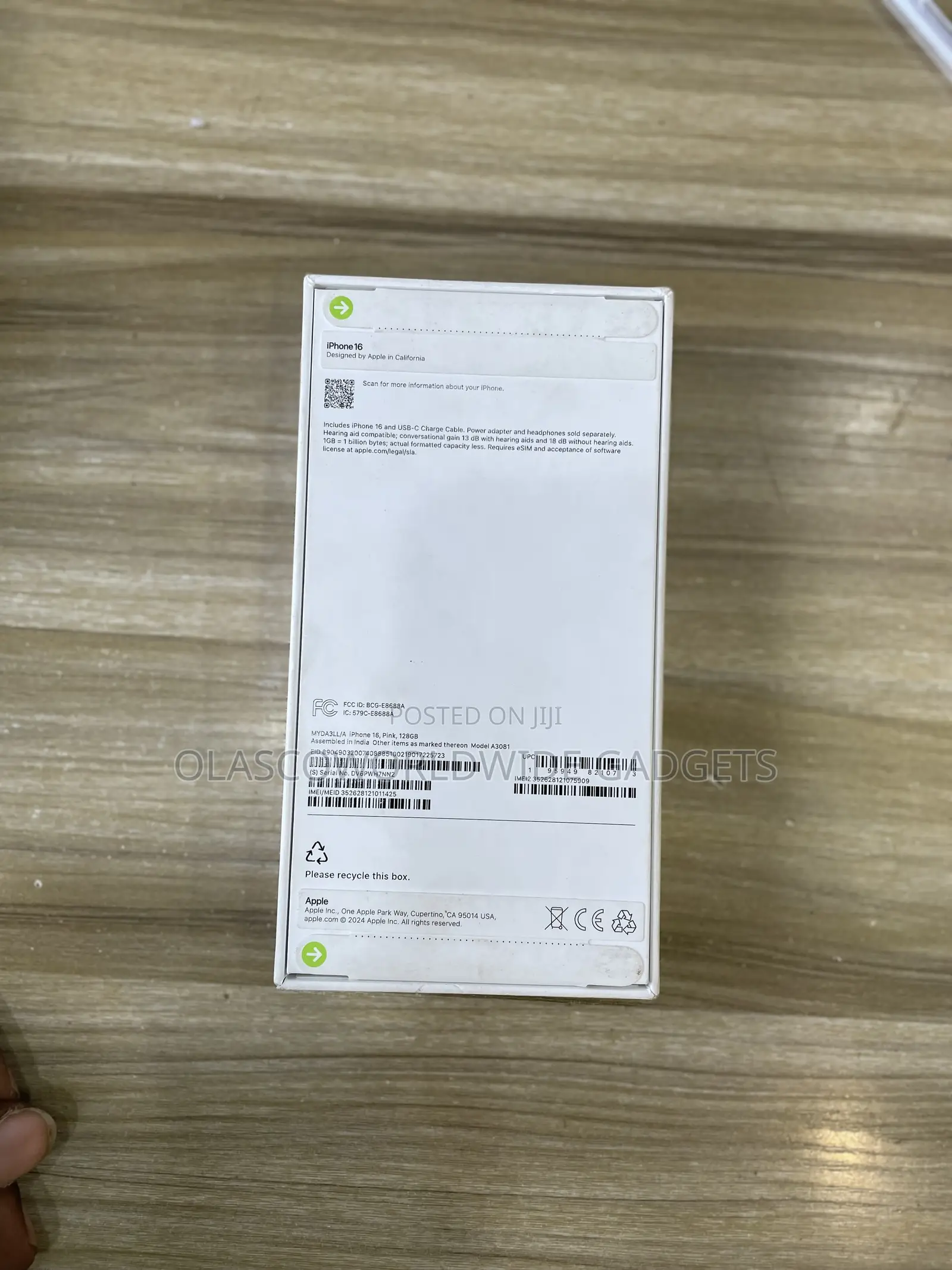 New Apple iPhone 16 128 GB Pink