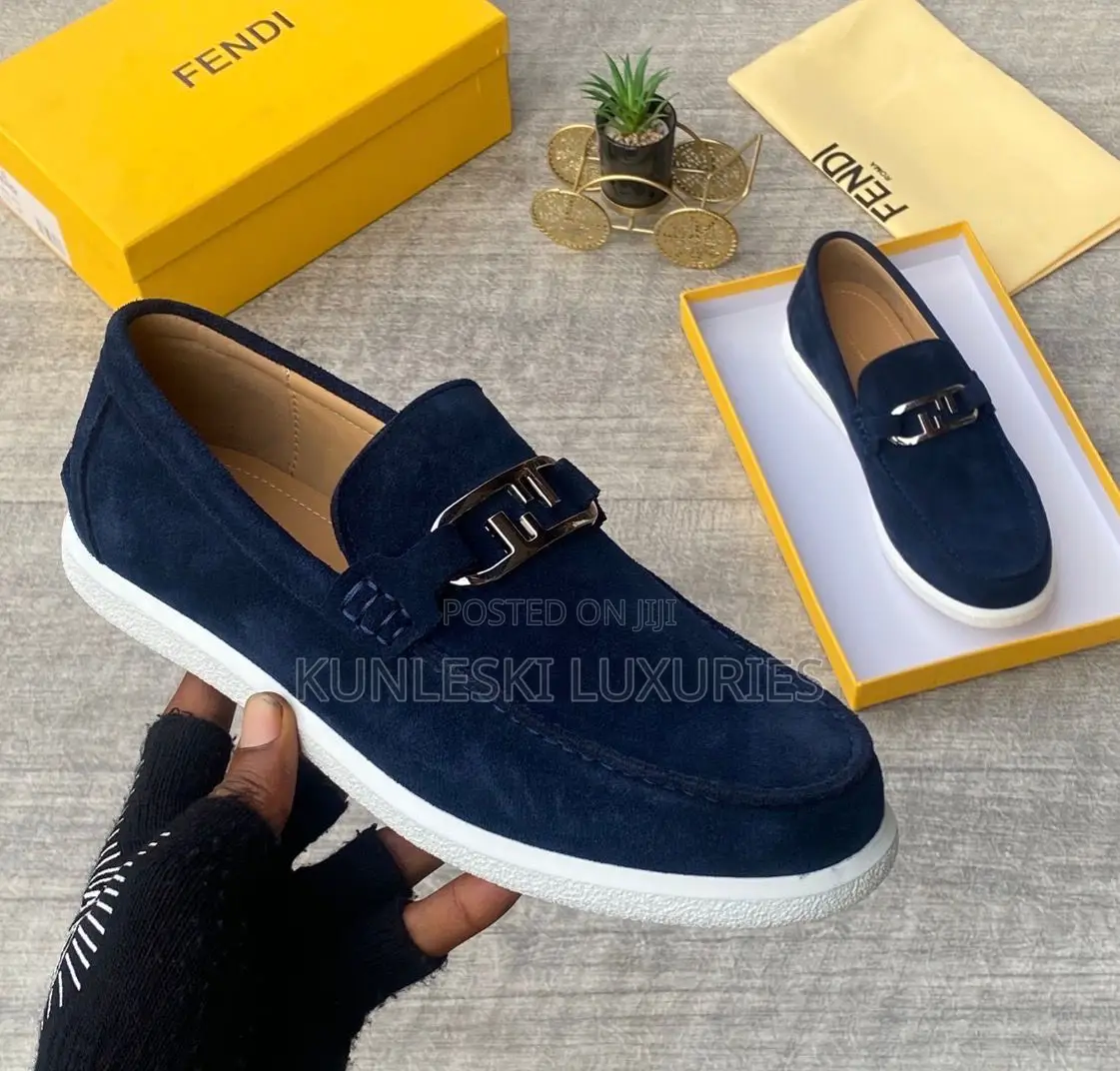 Original Fendi Roma Suede Loafers Shoes