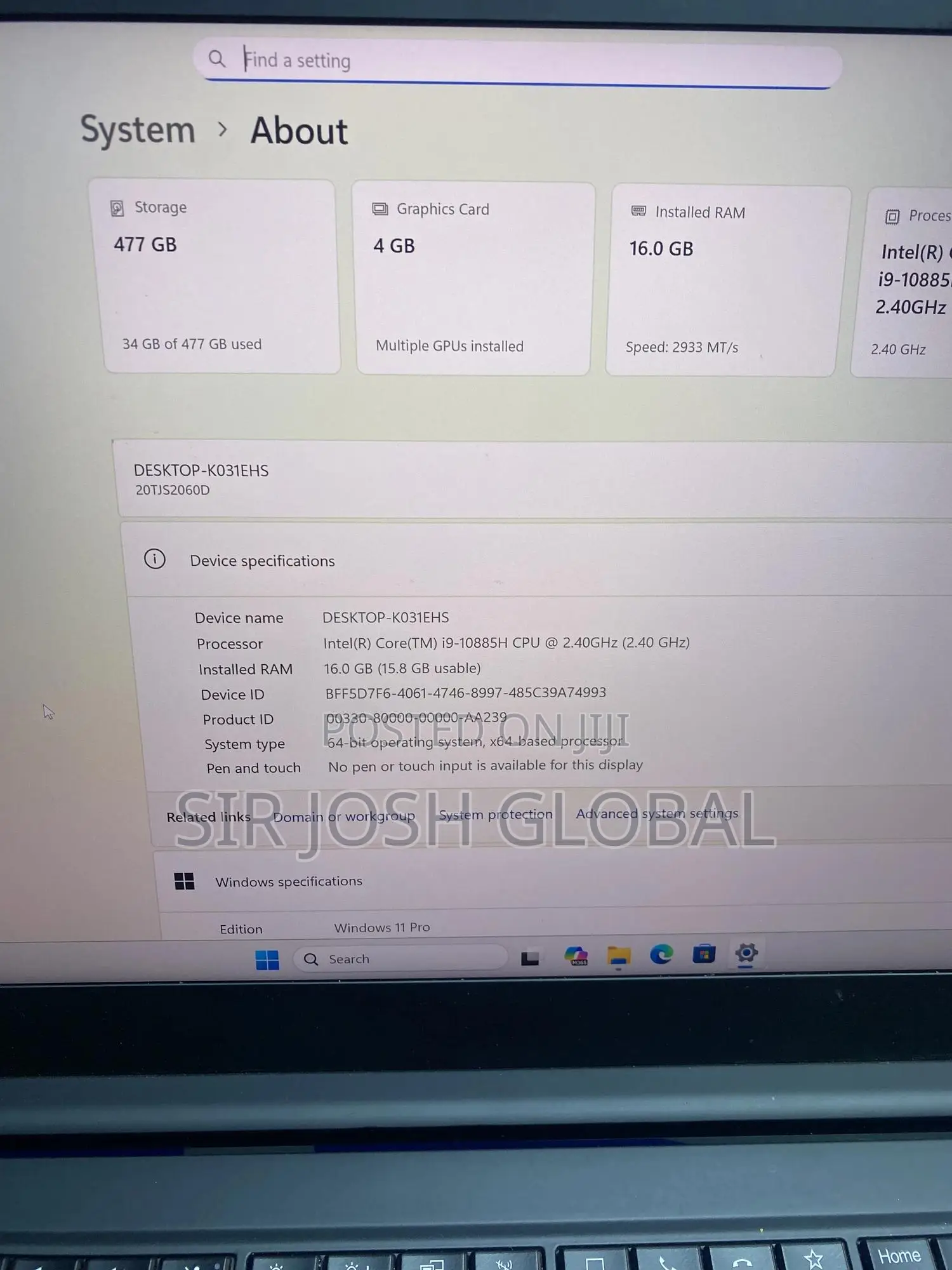 Laptop Lenovo ThinkPad P1 Gen 3 16GB Intel Core i9 SSD 512GB