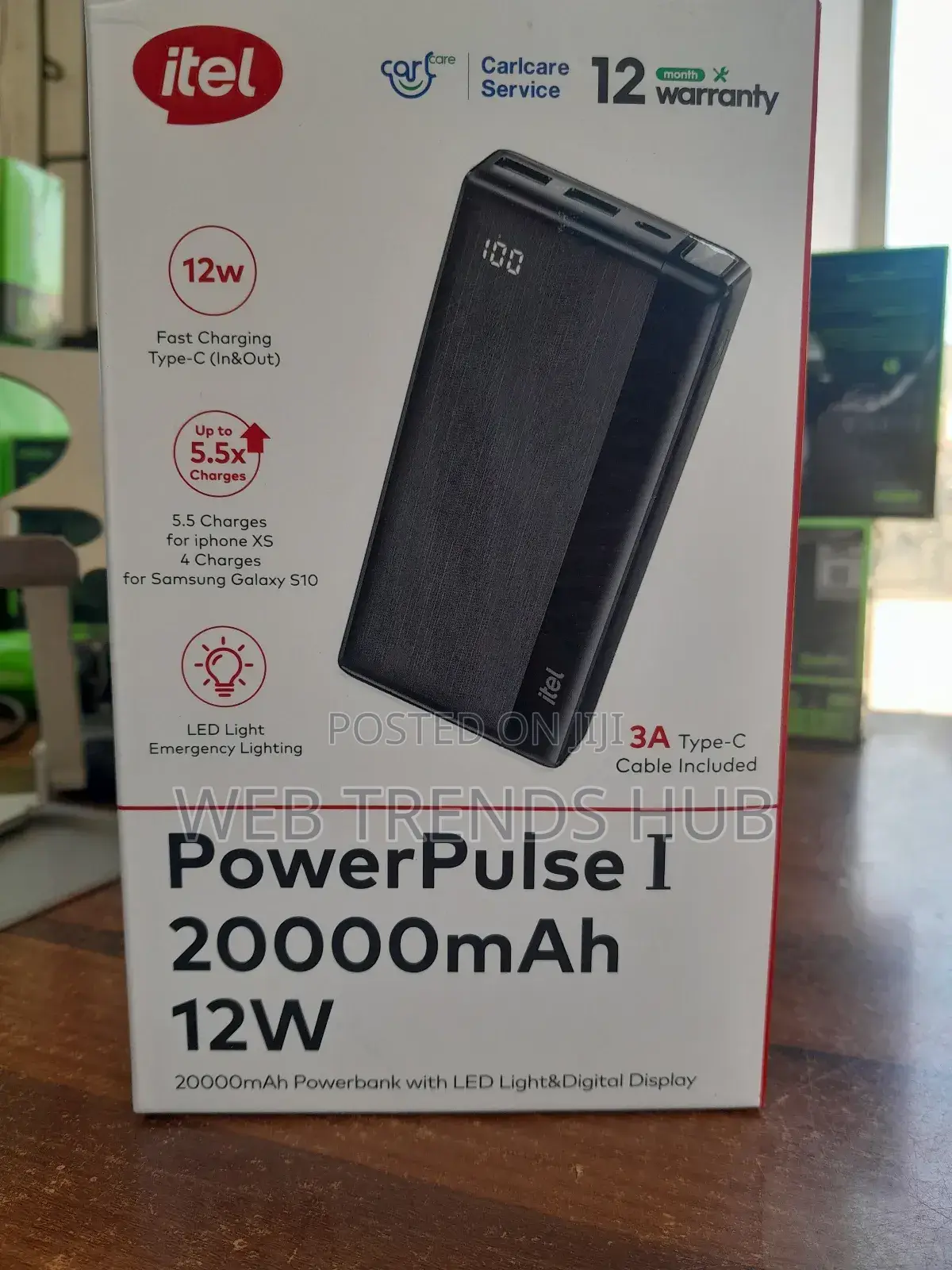 Brand New Itel Powerpulse 20,000mah Powerbank (A1160)- 12w Fast Charge