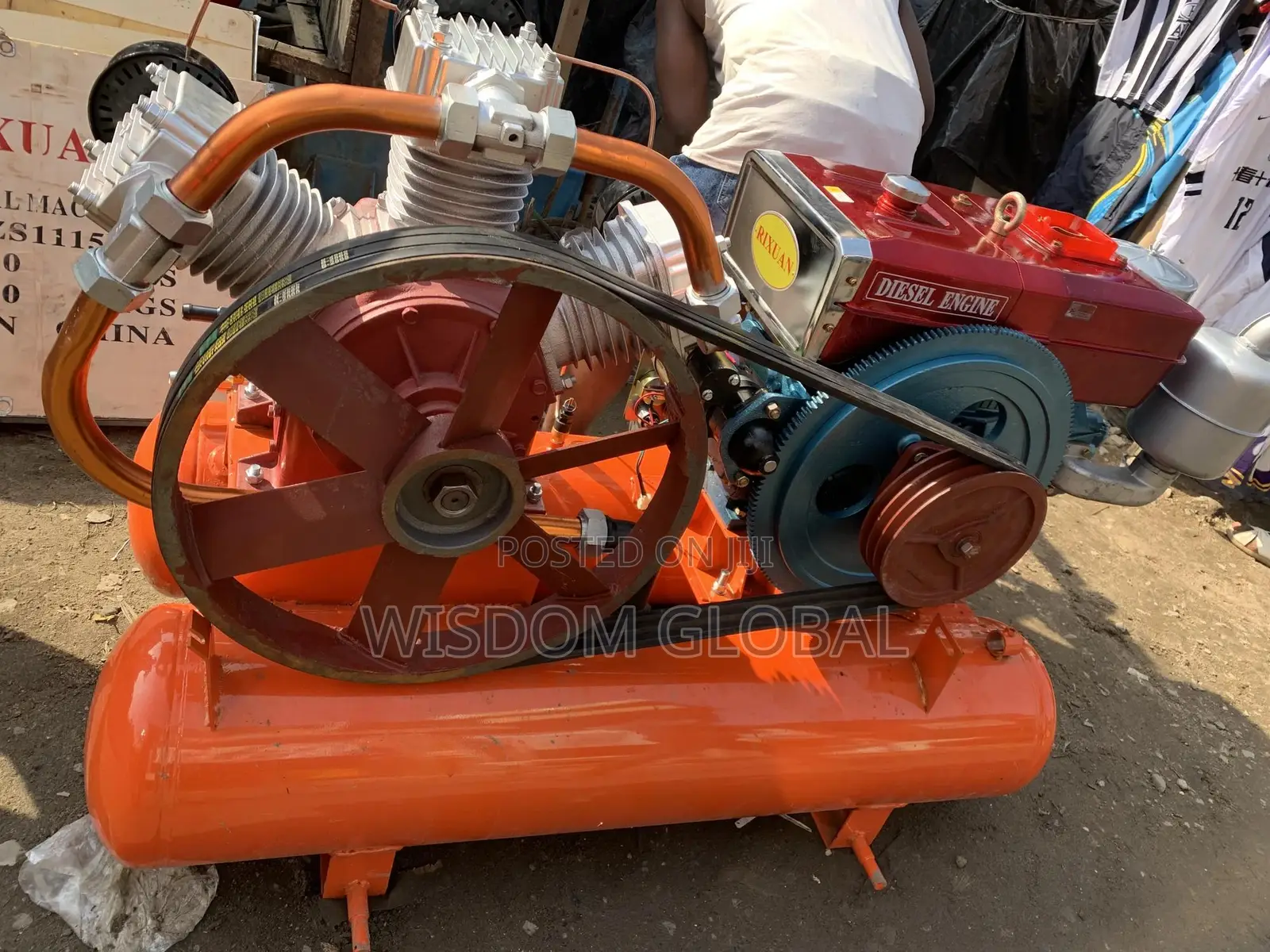 Original W-3.5/5 Diesel Piston Air Compressor Double Tank