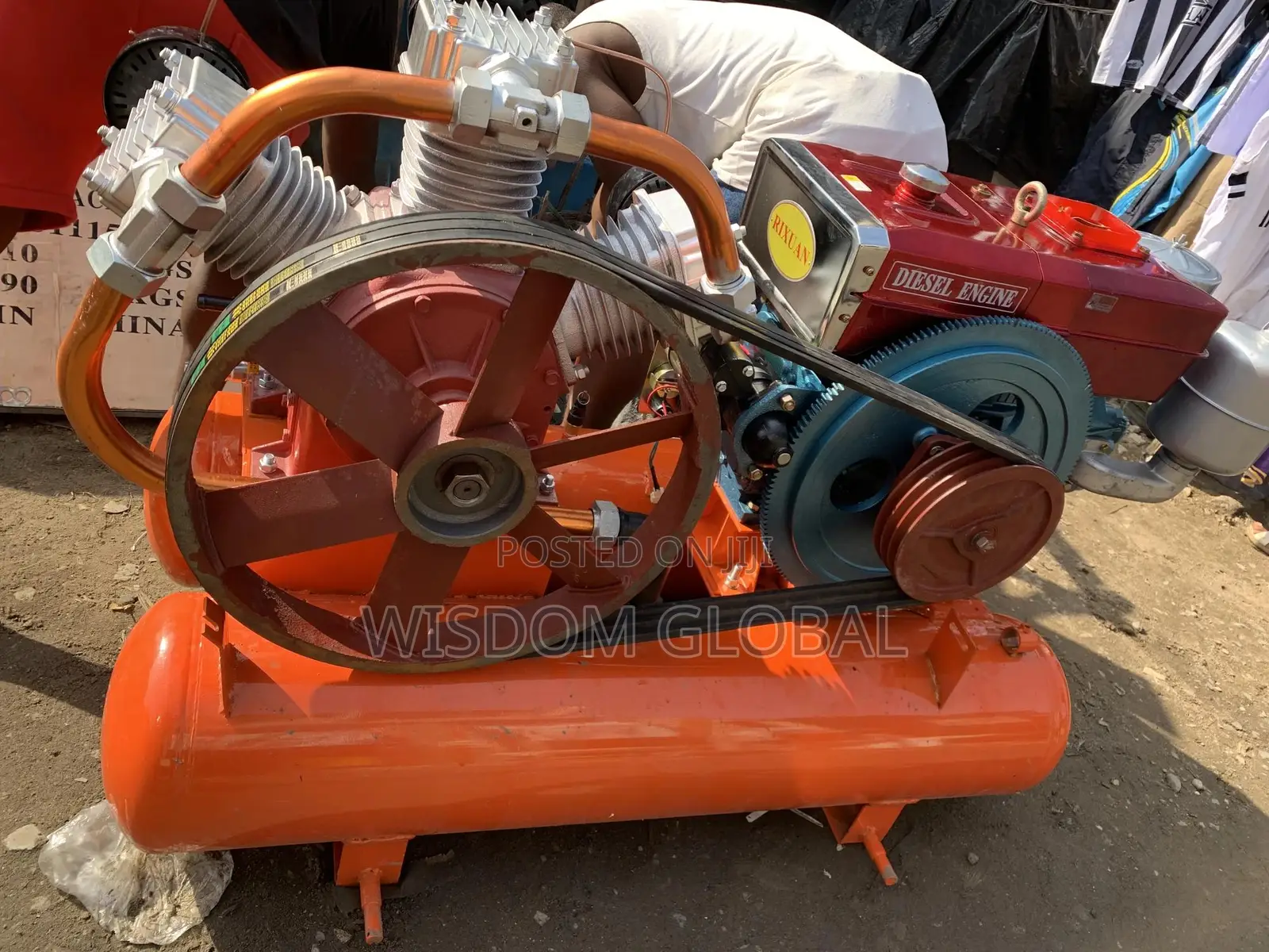 Original W-3.5/5 Diesel Piston Air Compressor Double Tank