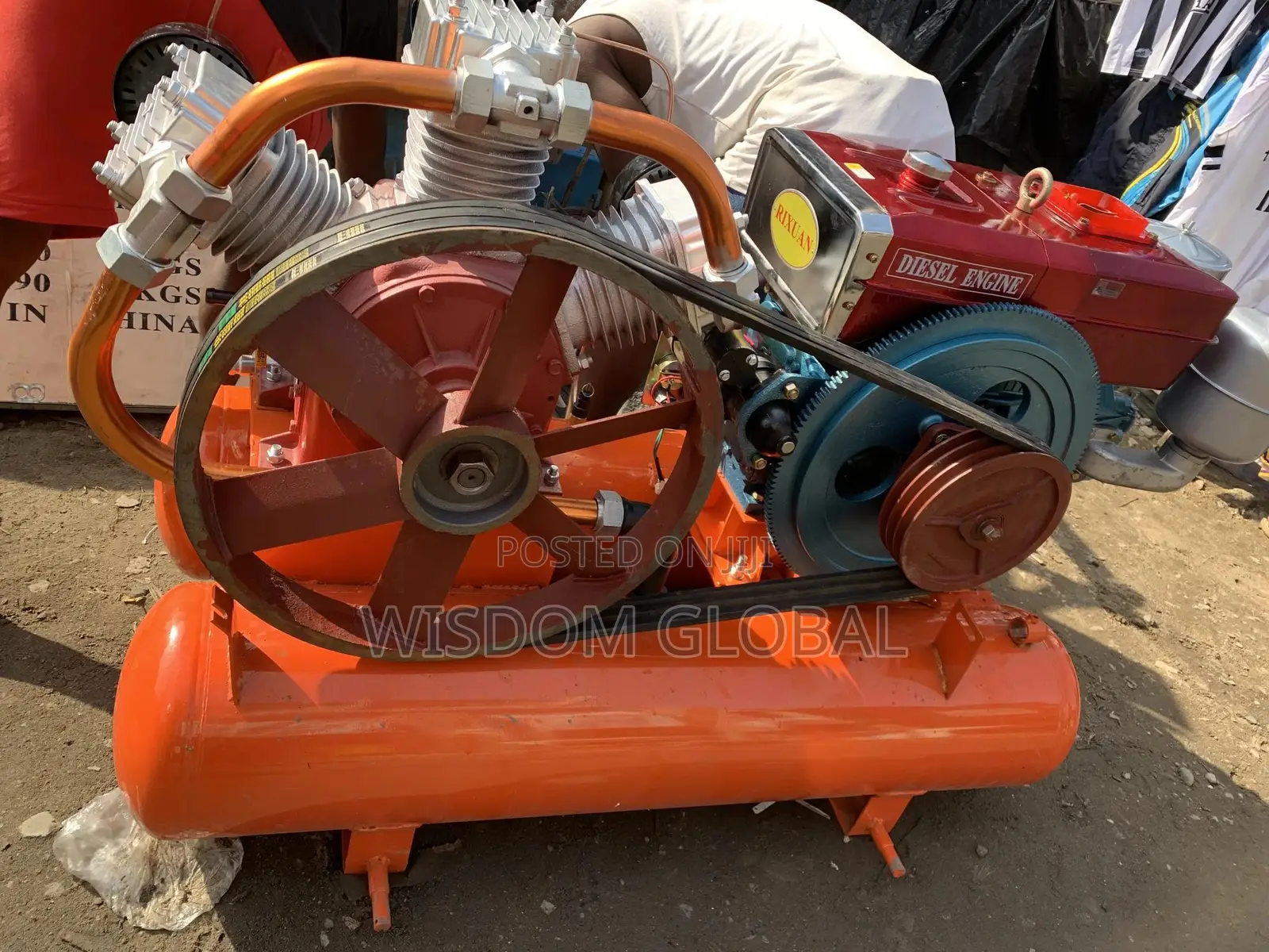 Original W-3.5/5 Diesel Piston Air Compressor Double Tank