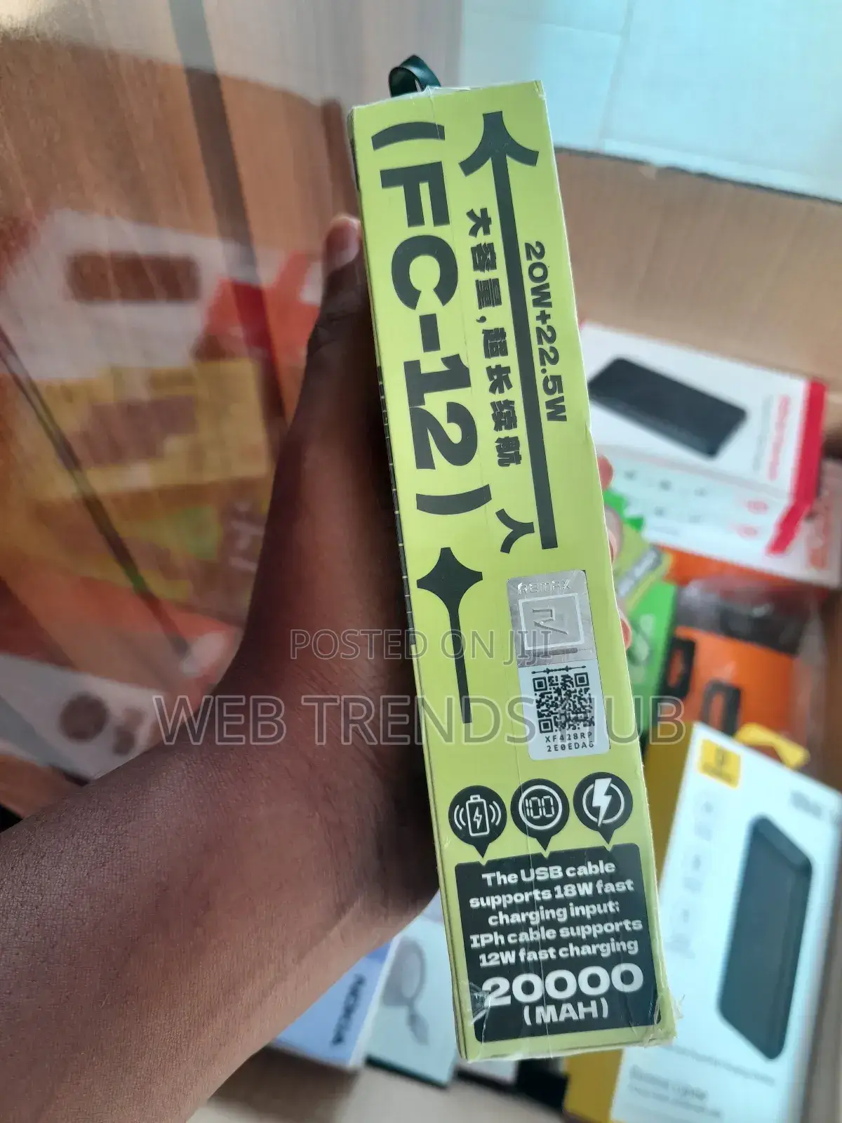 Brand New Remax 20,000mah 22.5w Super Fast Charge Powerbank (Fc-12)
