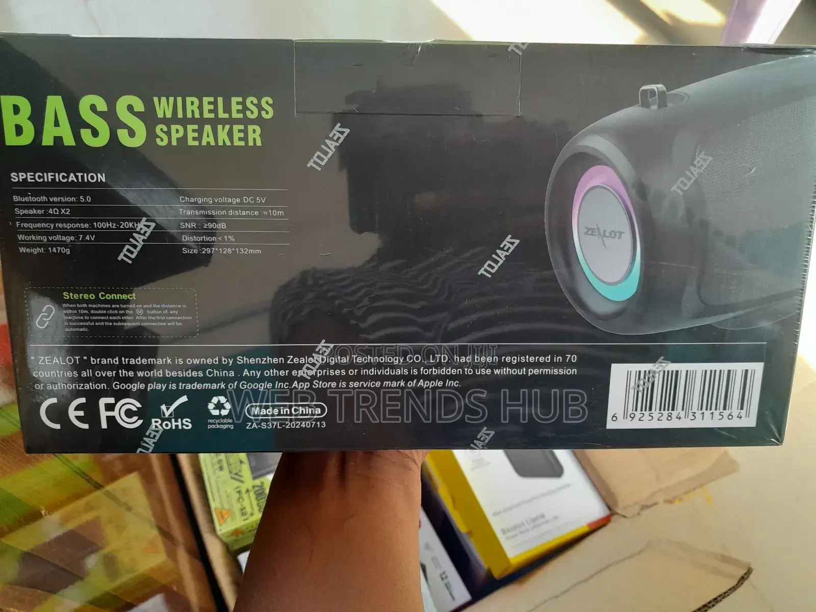 Brand New Zealot S37l Wireless Bluetooth Speaker - Deep Bass