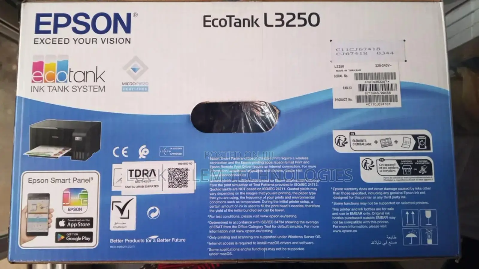 Epson Ecotank L3250 Printer