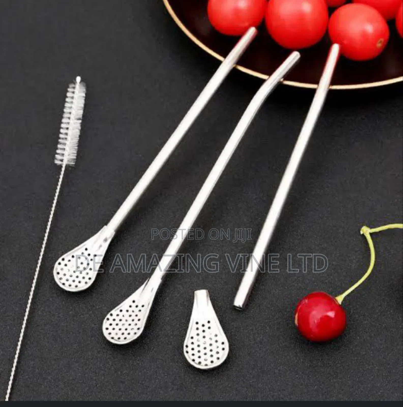Stainless Steel Drinking Straw Spoon Tea Filterdetachable