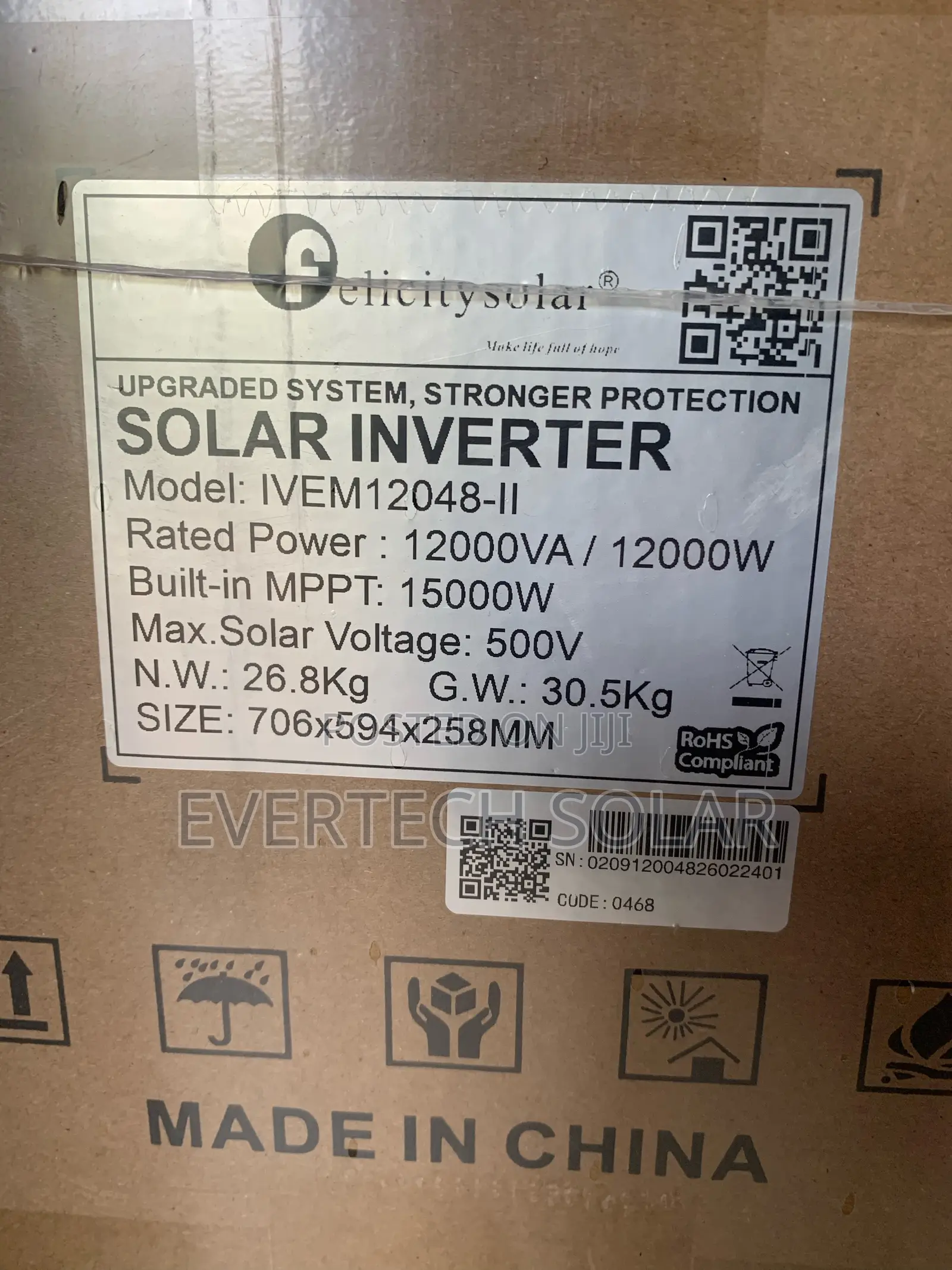Felicity 12kva Ivem Hybrid 48v Smart Inverter System