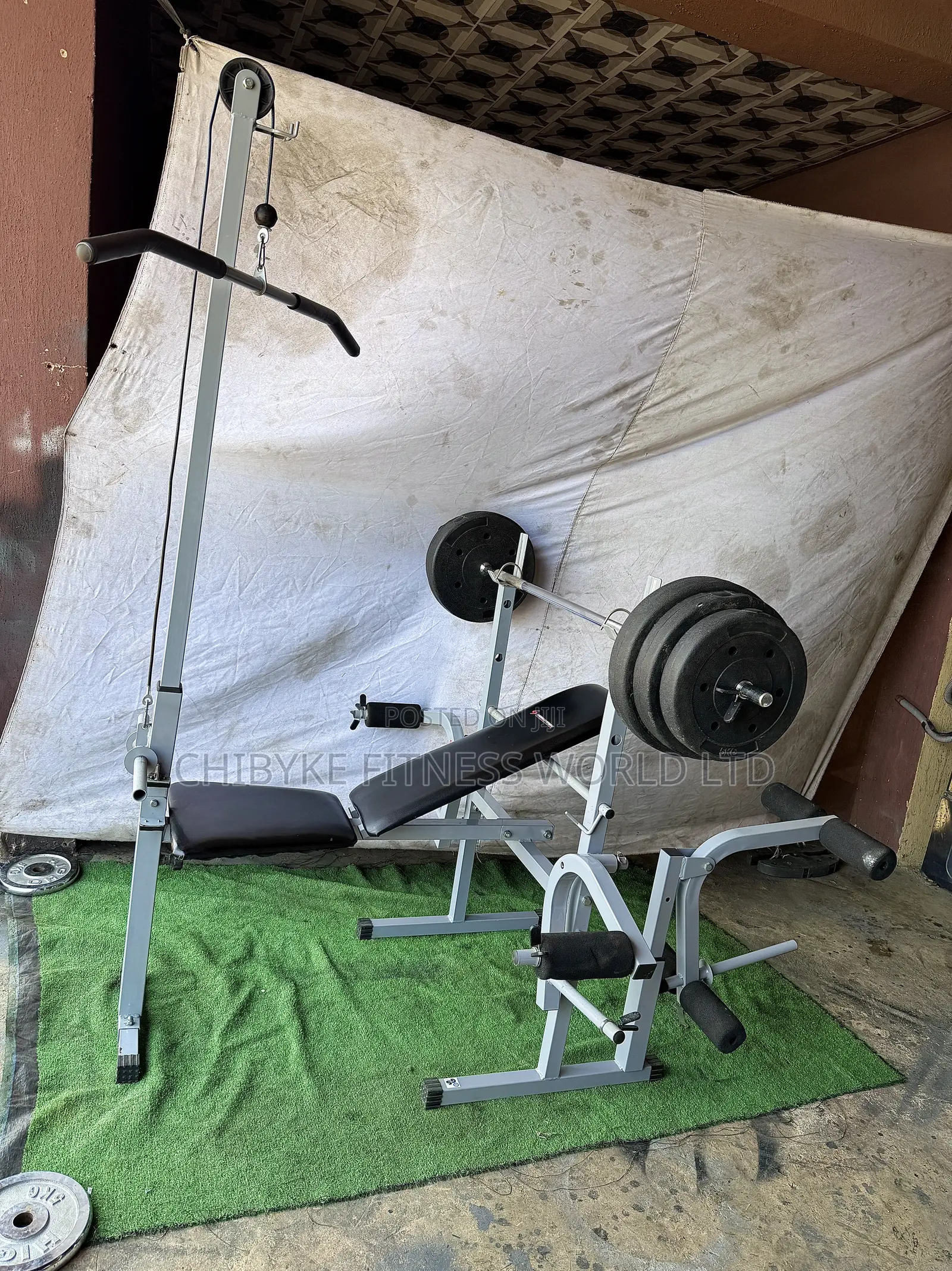 Heavy Duty Weight With Latpull , Leg Extension and 50kg Iron Weight S
