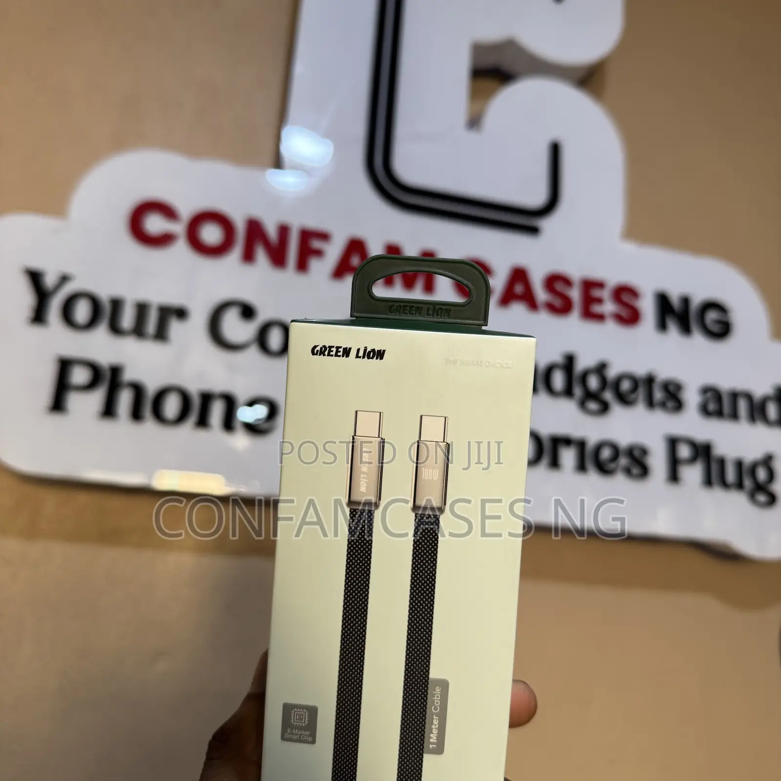 Green Lion 100w Braided Type C to C Laptop Fast Charging Cable Cord