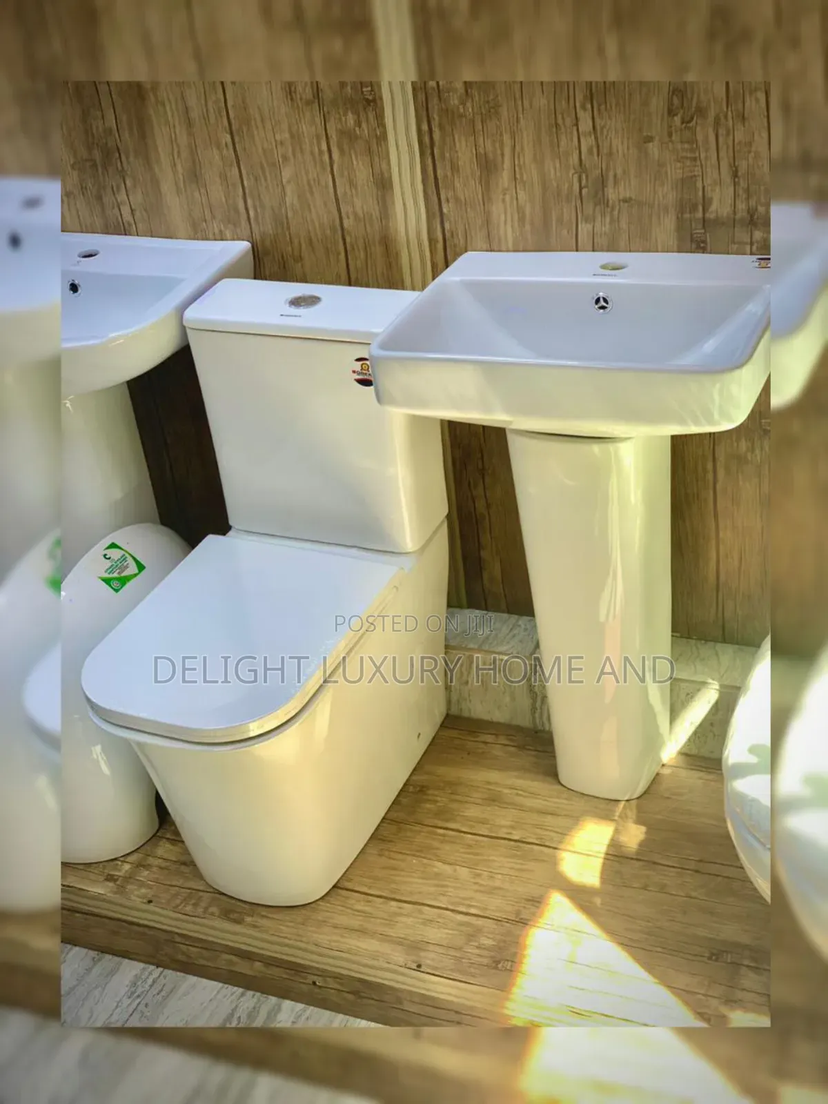 White Wc With Basin and Pedestal