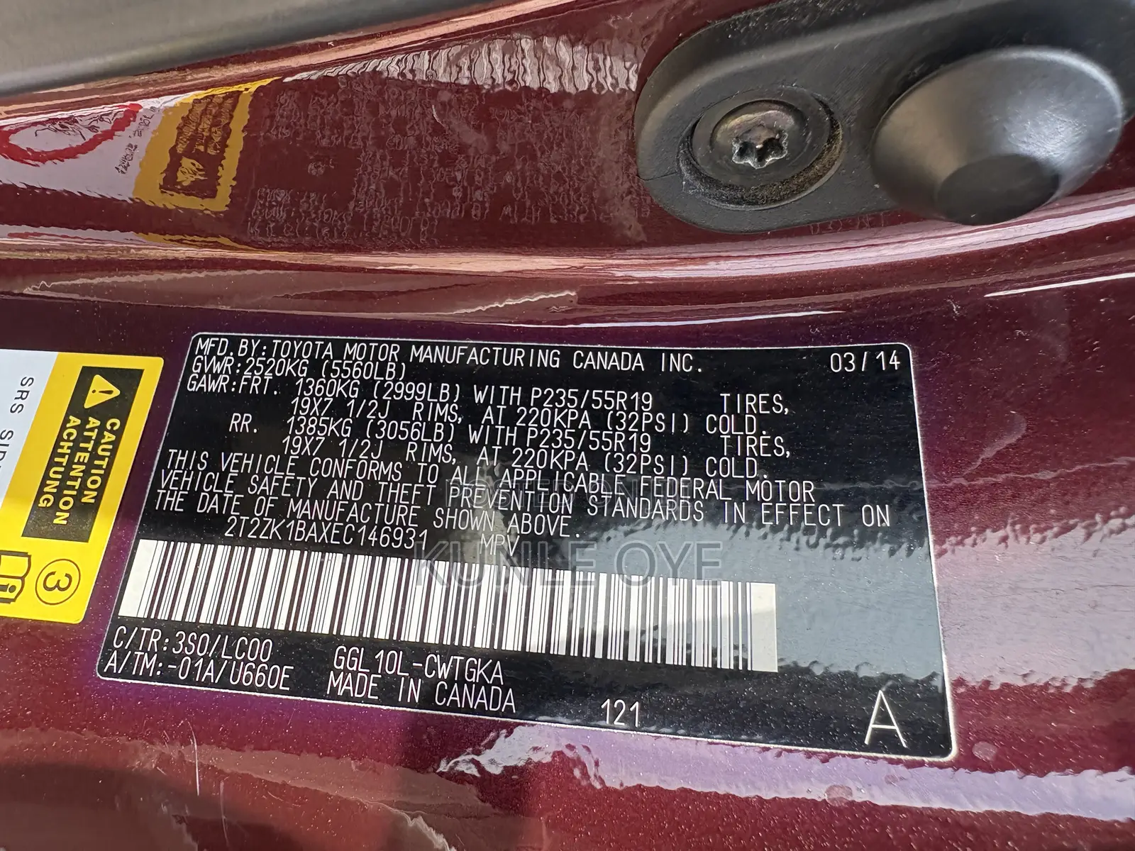 Lexus RX 350 AWD 2013 Burgundy