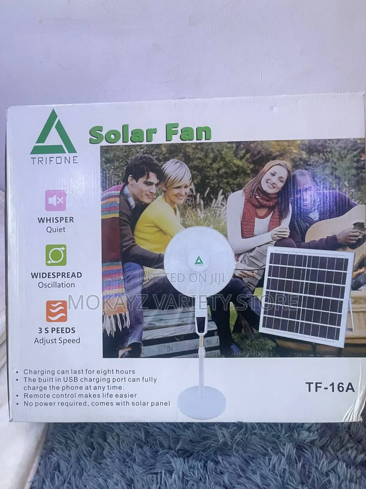 Rechargeable Standing Fan With Remote Control and Bulb