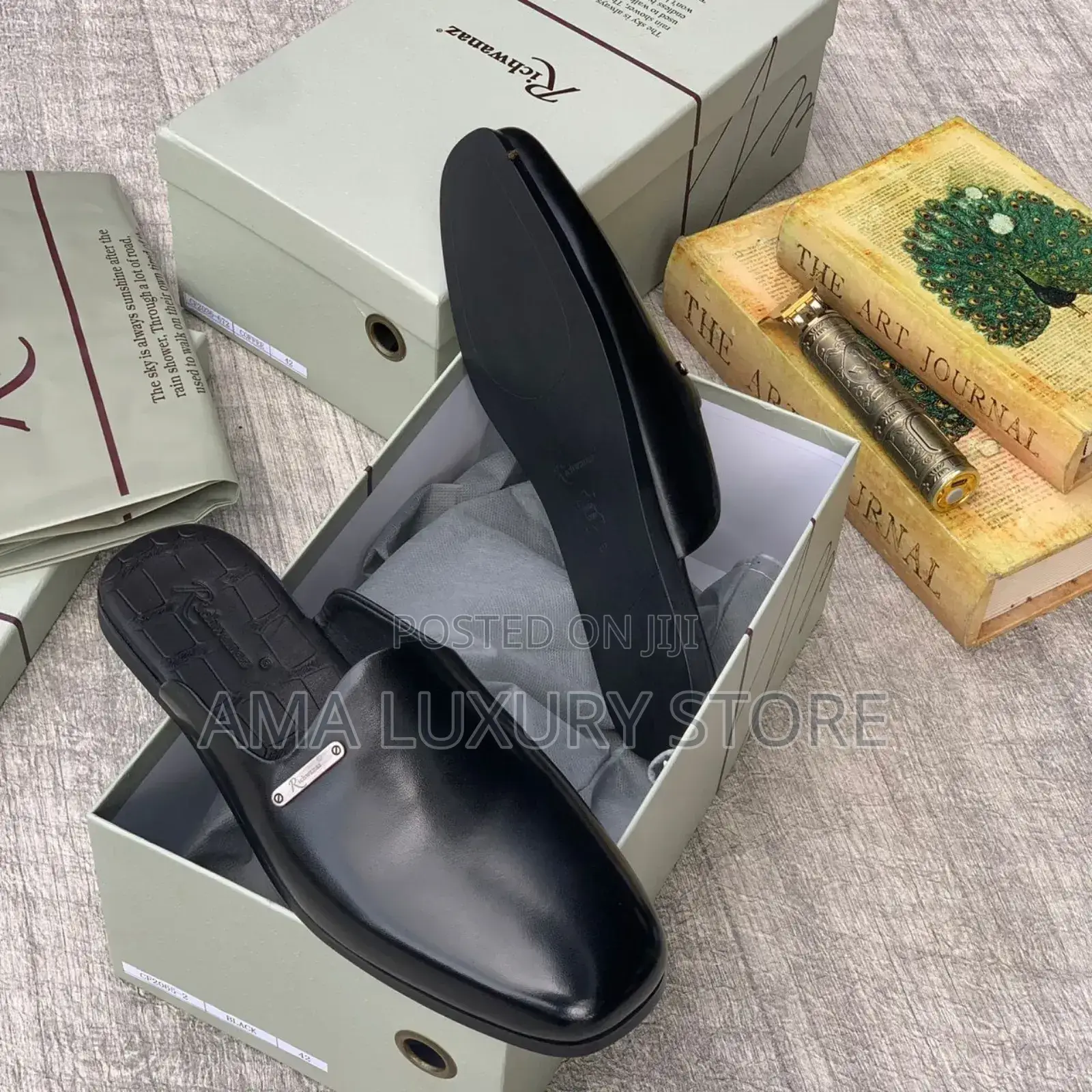 Richwanaz Genuine Leather Men's Luxury Half Shoes