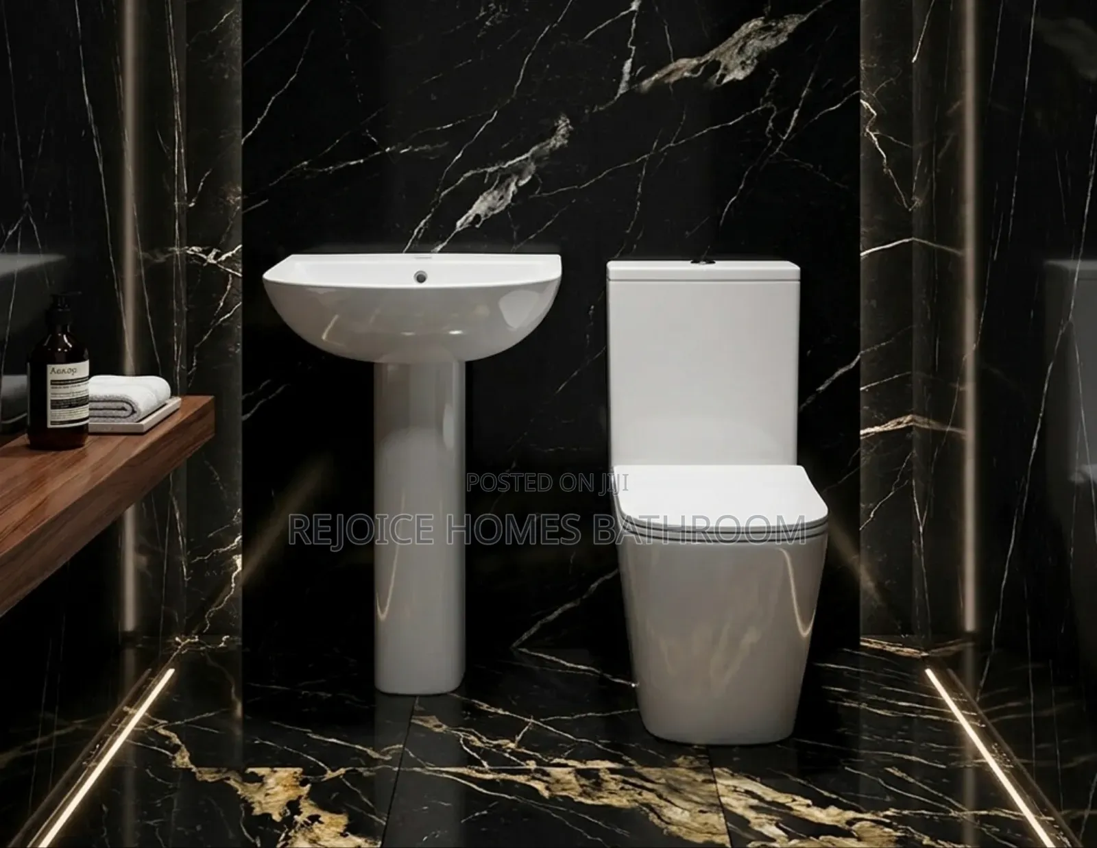 High-Quality Square Water Closet Toilet and Wash Hand Basin Set