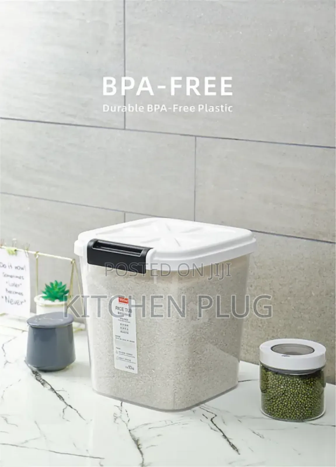25kg Rice Storage Bin With Wheels And Measuring Cup