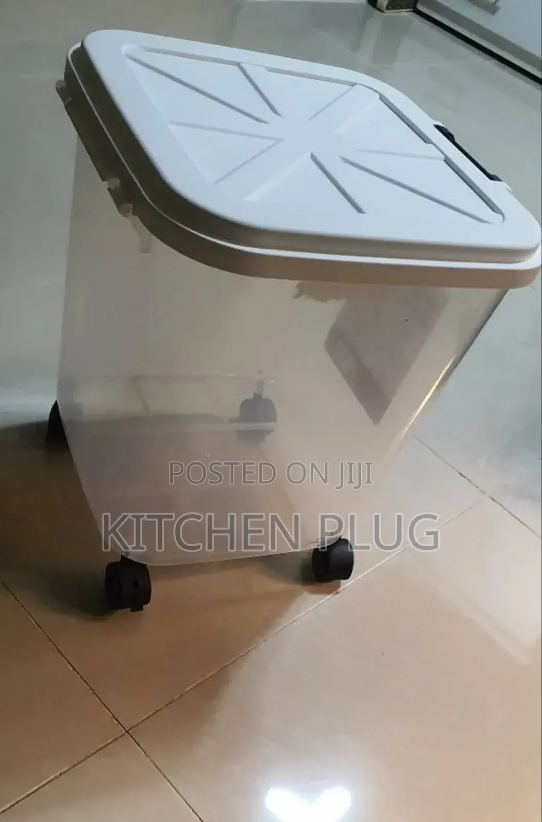 25kg Rice Storage Bin With Wheels And Measuring Cup