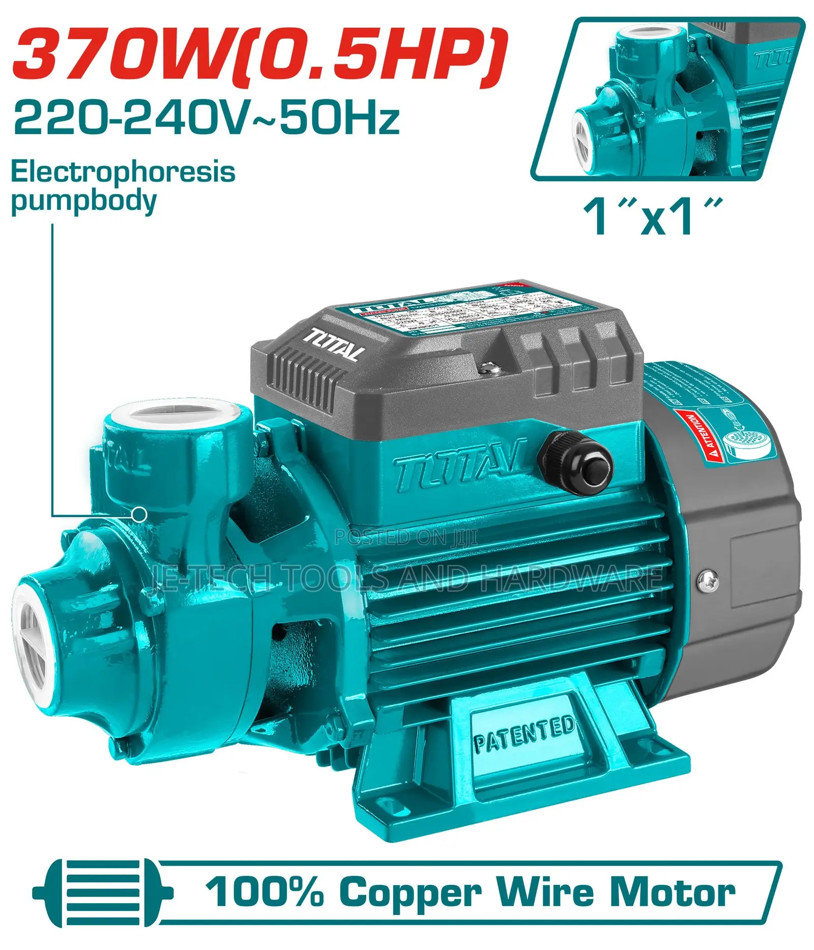 Power Source Water Pump Total Peripheral Water Pump 0.5hp