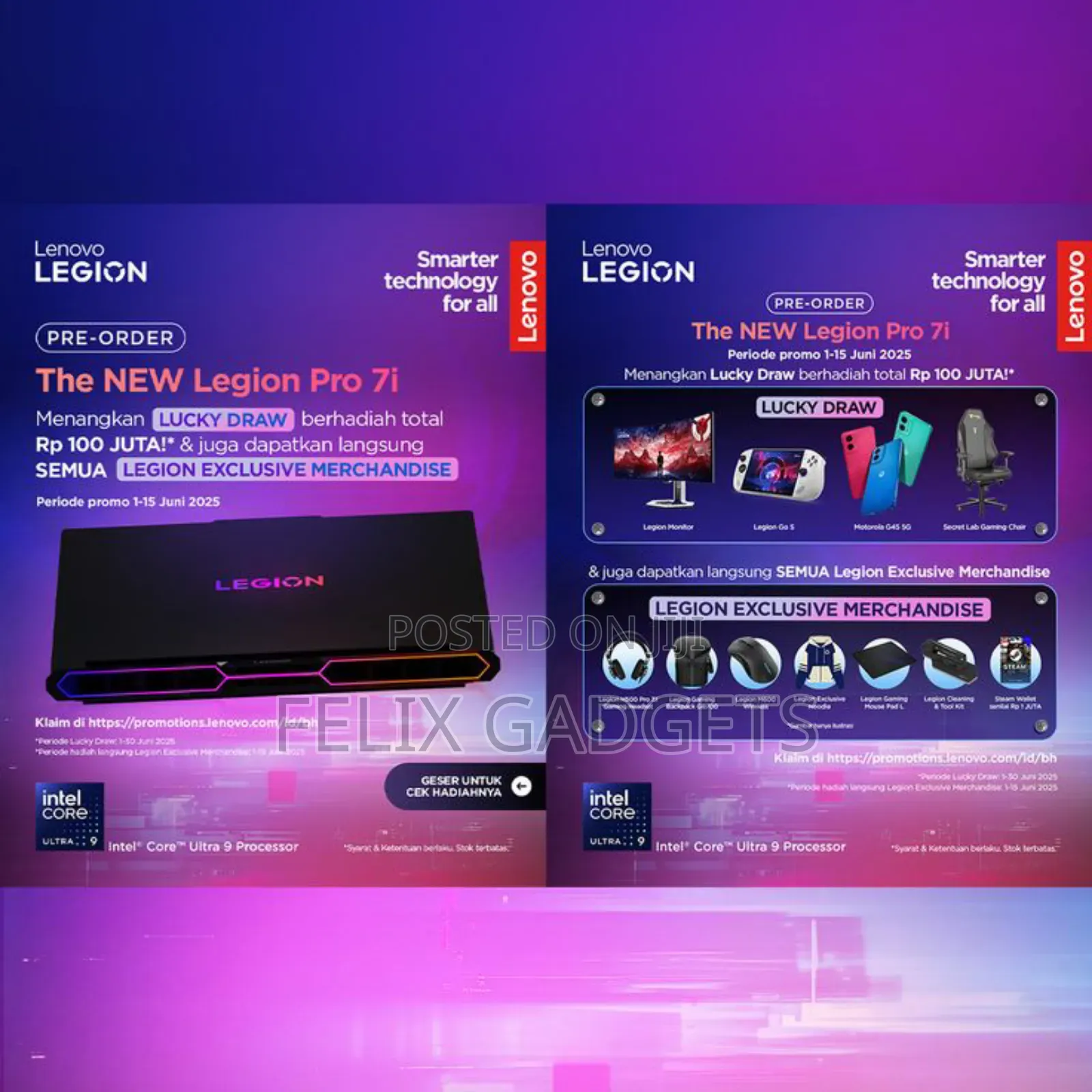 New Laptop Lenovo Legion 7 64GB Intel Core Ultra 9 SSD 2T