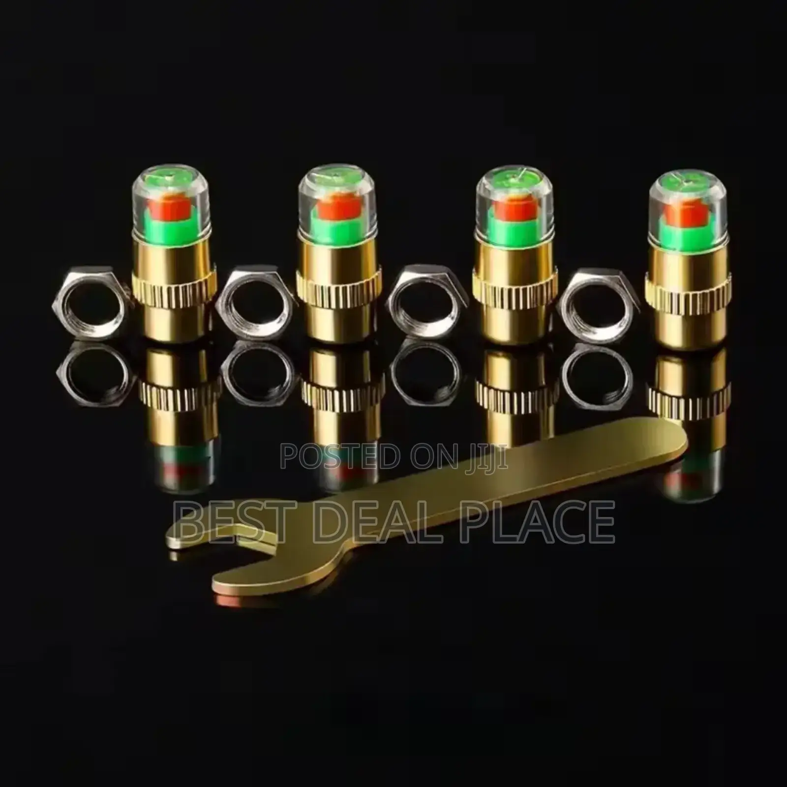Luxury Tire Valve Caps With Pressure Indicator (Universal Fit)