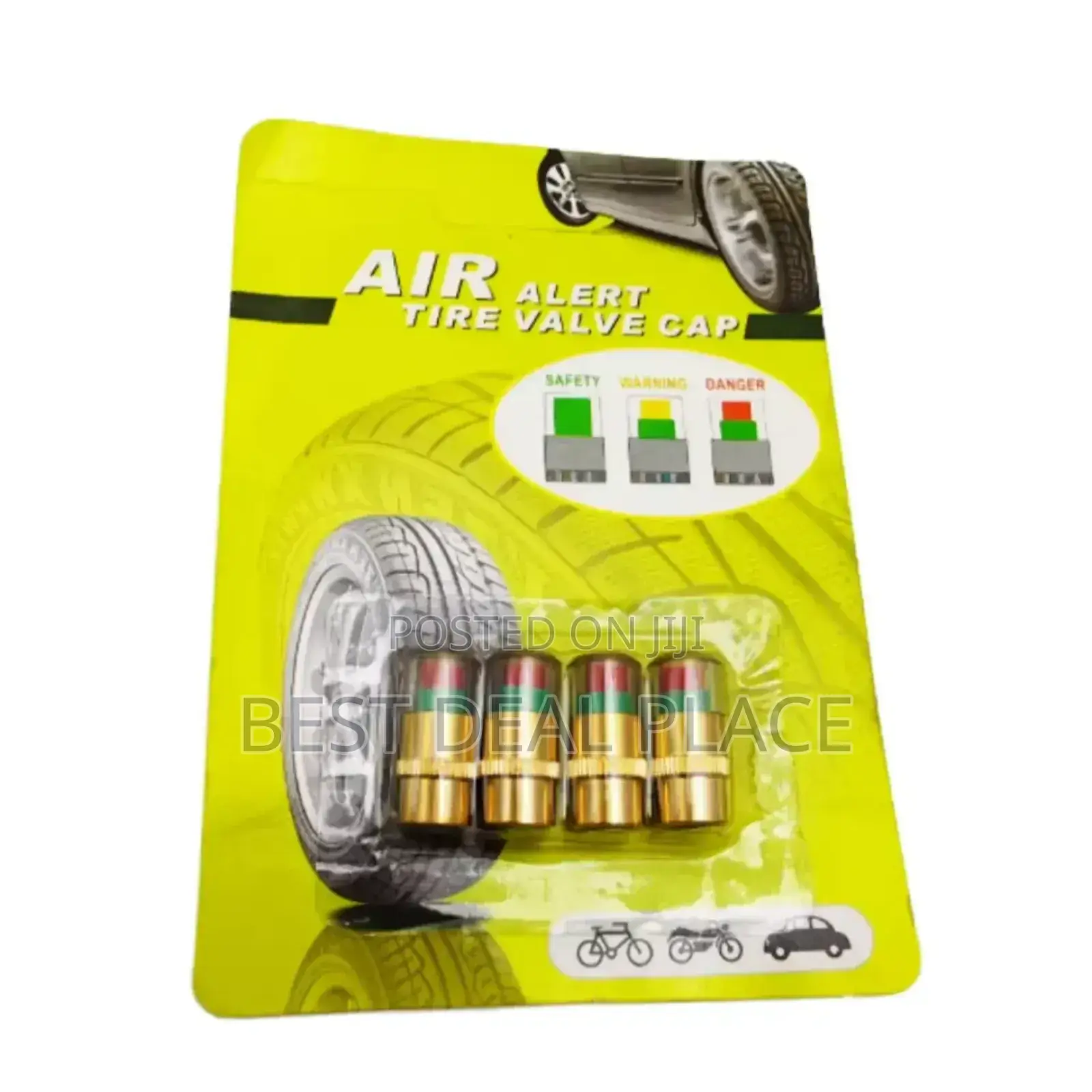 Luxury Tire Valve Caps With Pressure Indicator (Universal Fit)