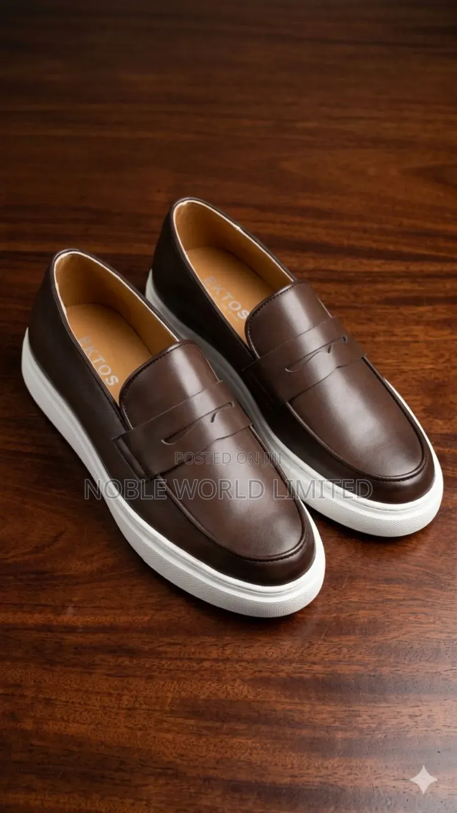 Black/Brown Solid Leather White Sole Shoes Abl 7h