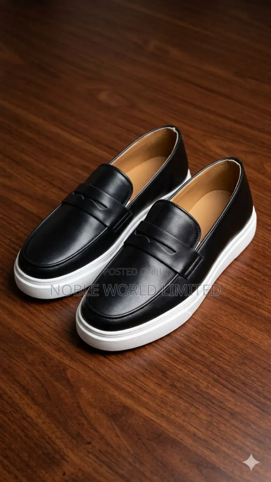 Black/Brown Solid Leather White Sole Shoes Abl 7h