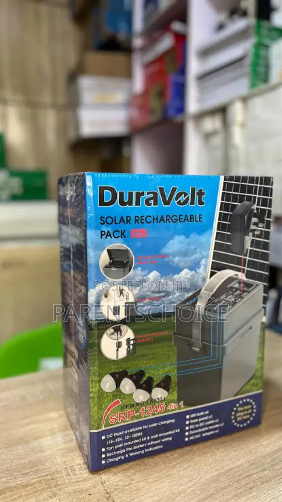 Duravolt 4in1 Solar Rechargeable Pack for Fans 12v4.5ah Battery