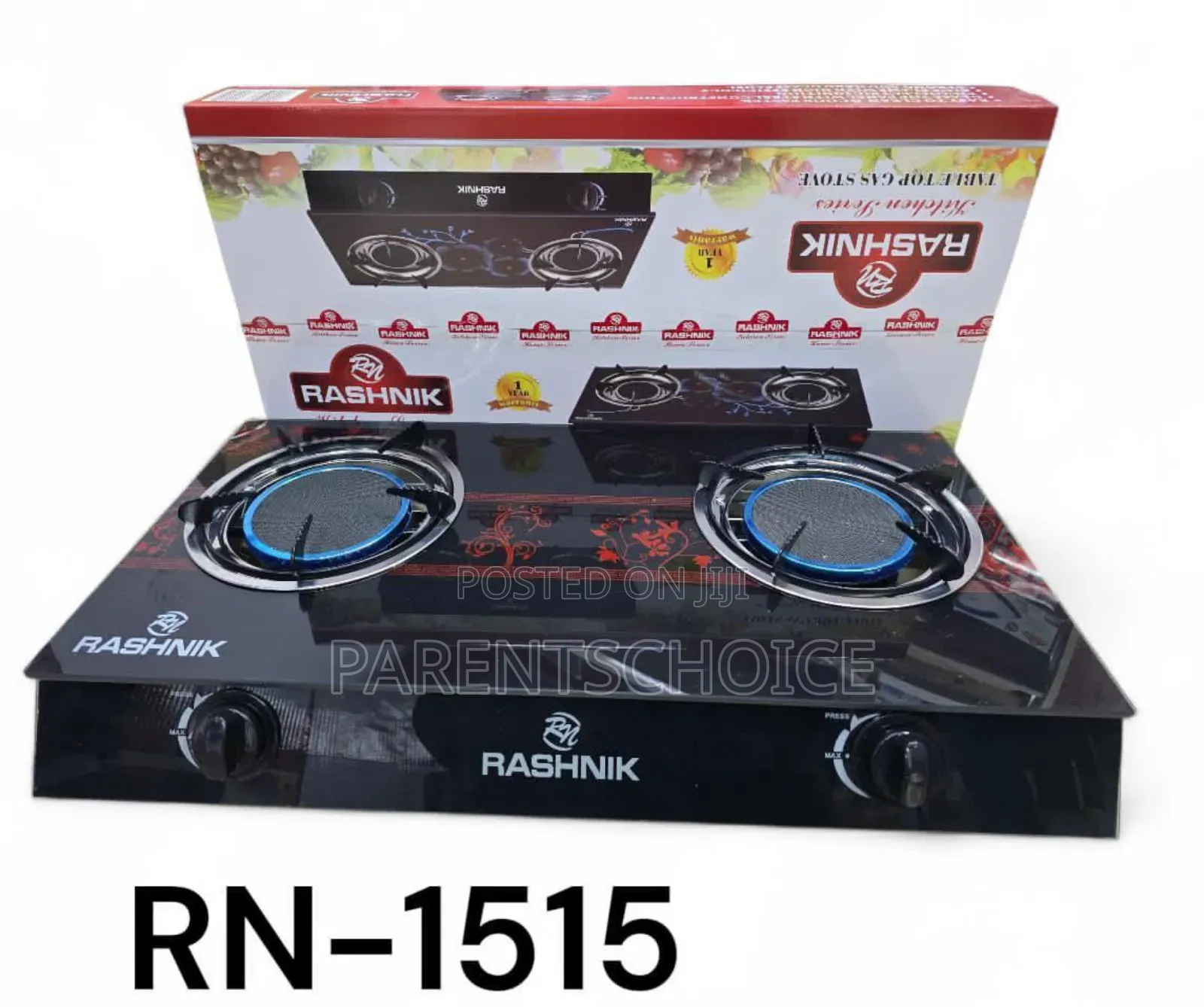 Rashnik Table Top 2 Burner Gas Glass Cooker