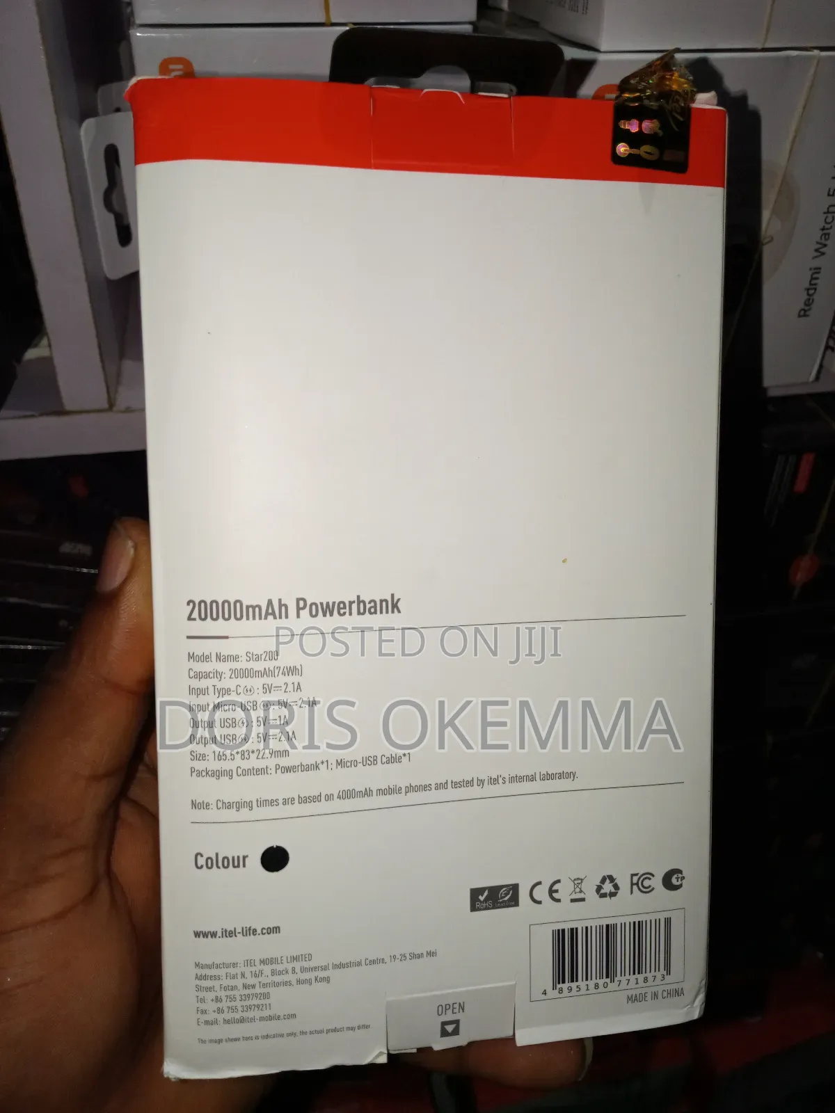 Itel Star 200 – 20,000mah High-Capacity Power Bank With Led Torch